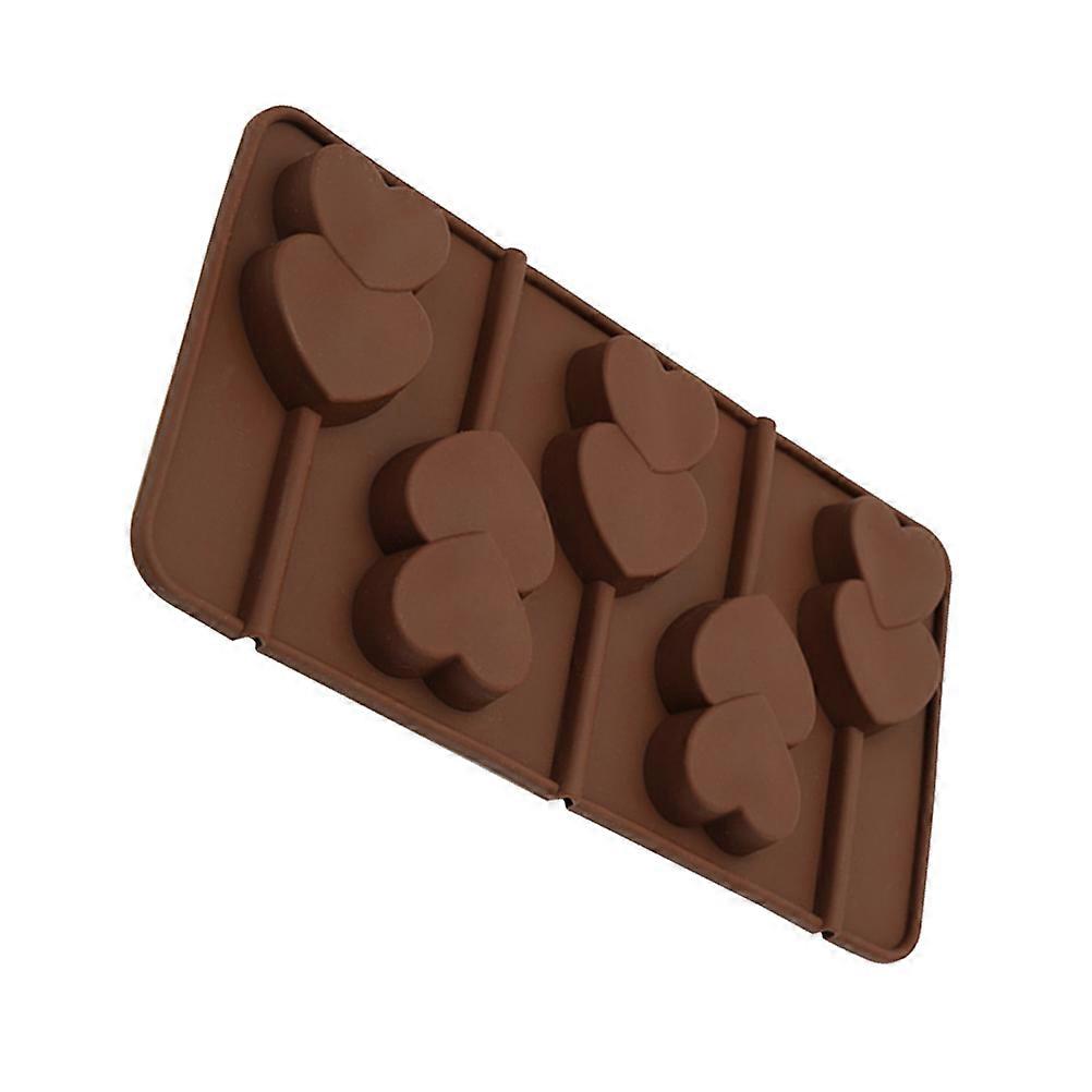 Lollipop Shape Silicone Baking Mould for Kitchen Use Candy Making Coffee Color Reversible Design 1Set