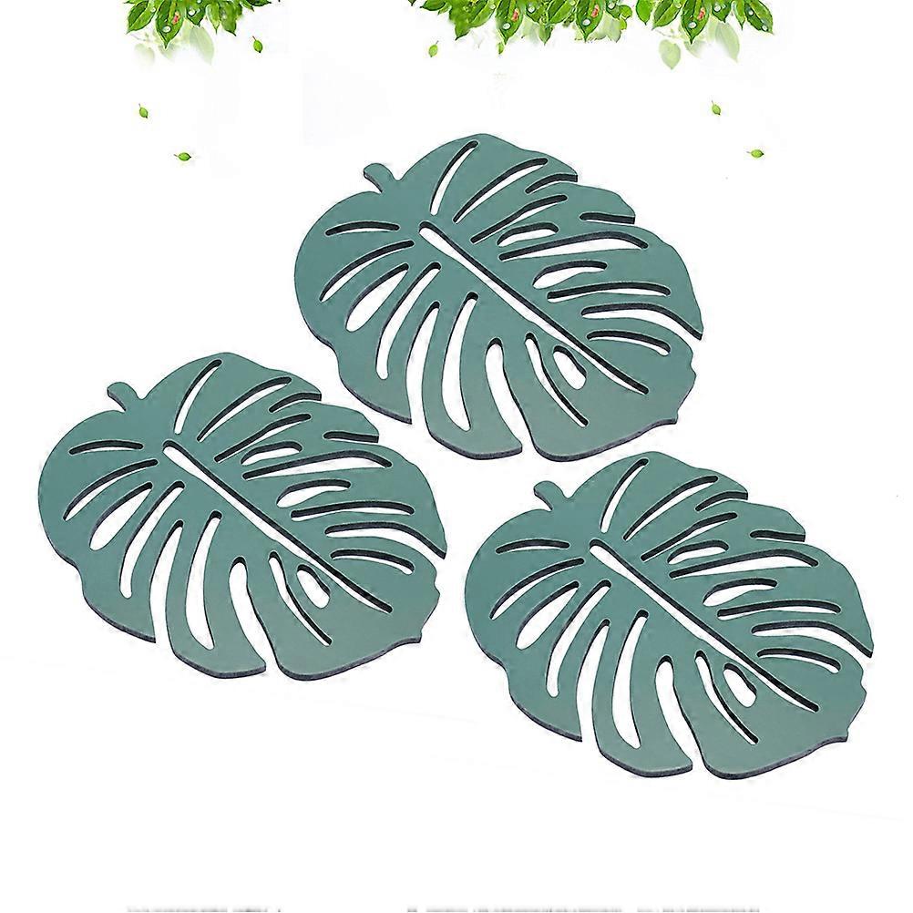 3 Pcs Green Waterproof Hollow Turtle Leaf Table Mat Nordic Style Suitable For Dining Tables And Home Decor