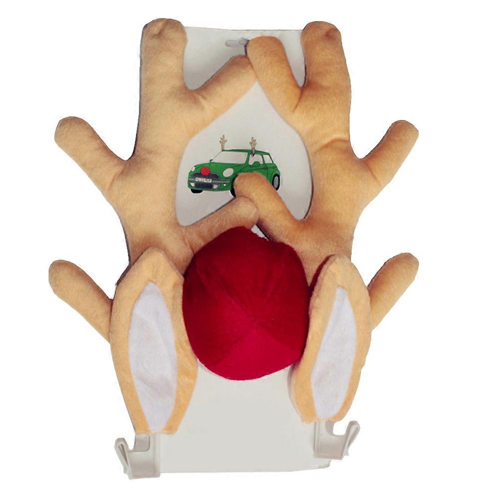 Car Antlers with Nose Ornament for Christmas Car Decorations 1 Kit