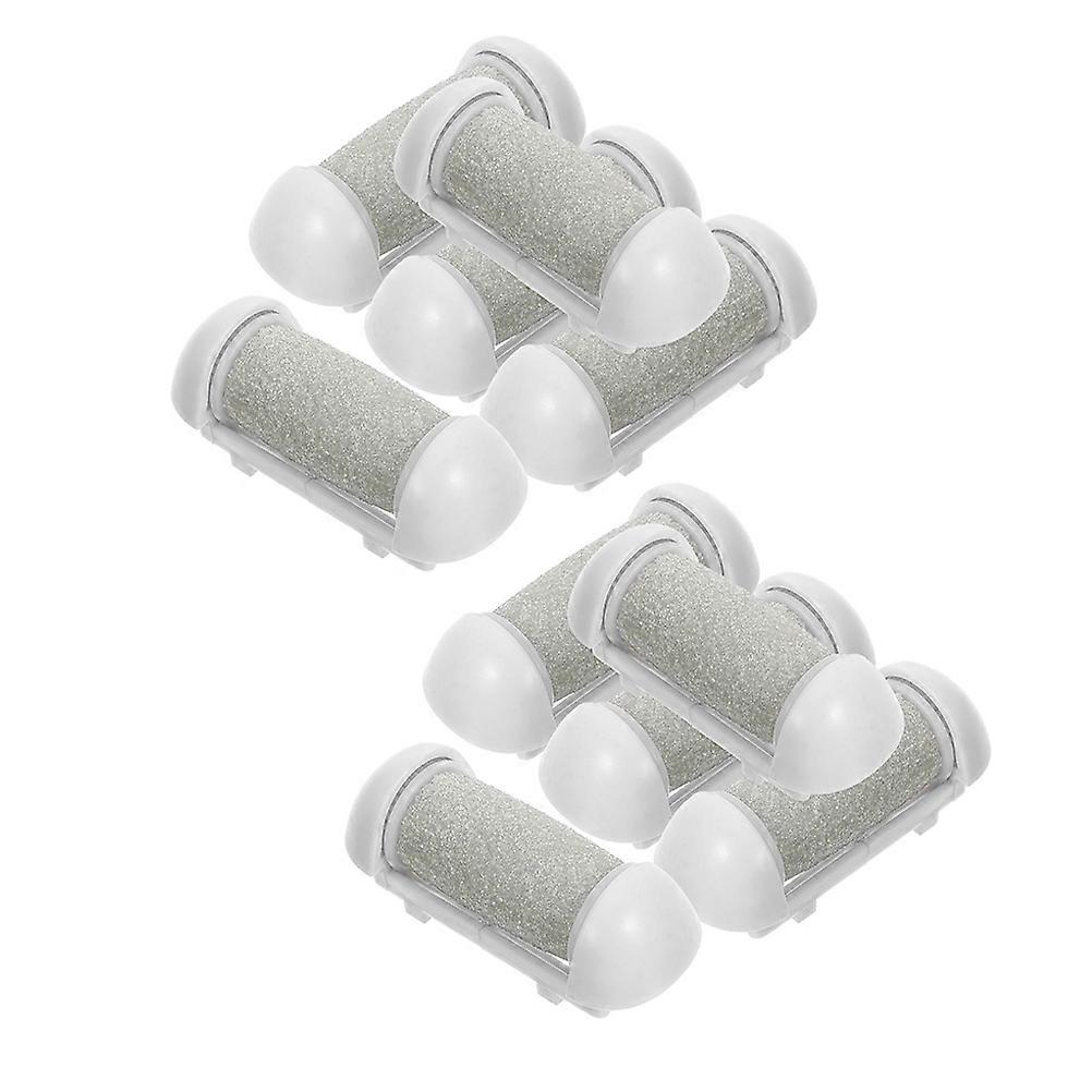 Pedicure Foot Sharpeners with 10 Replacement Heads for Electric File Plastic Light Grey