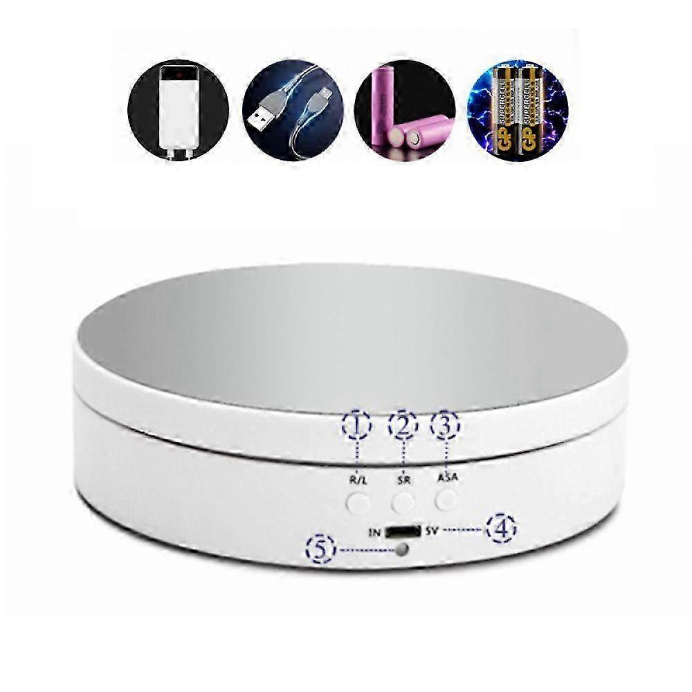 Electric 3-Speed Rotating Display Stand Turntable for Jewelry - 360 Degree Rotating Showcase with Mirror Surface for Short Videos