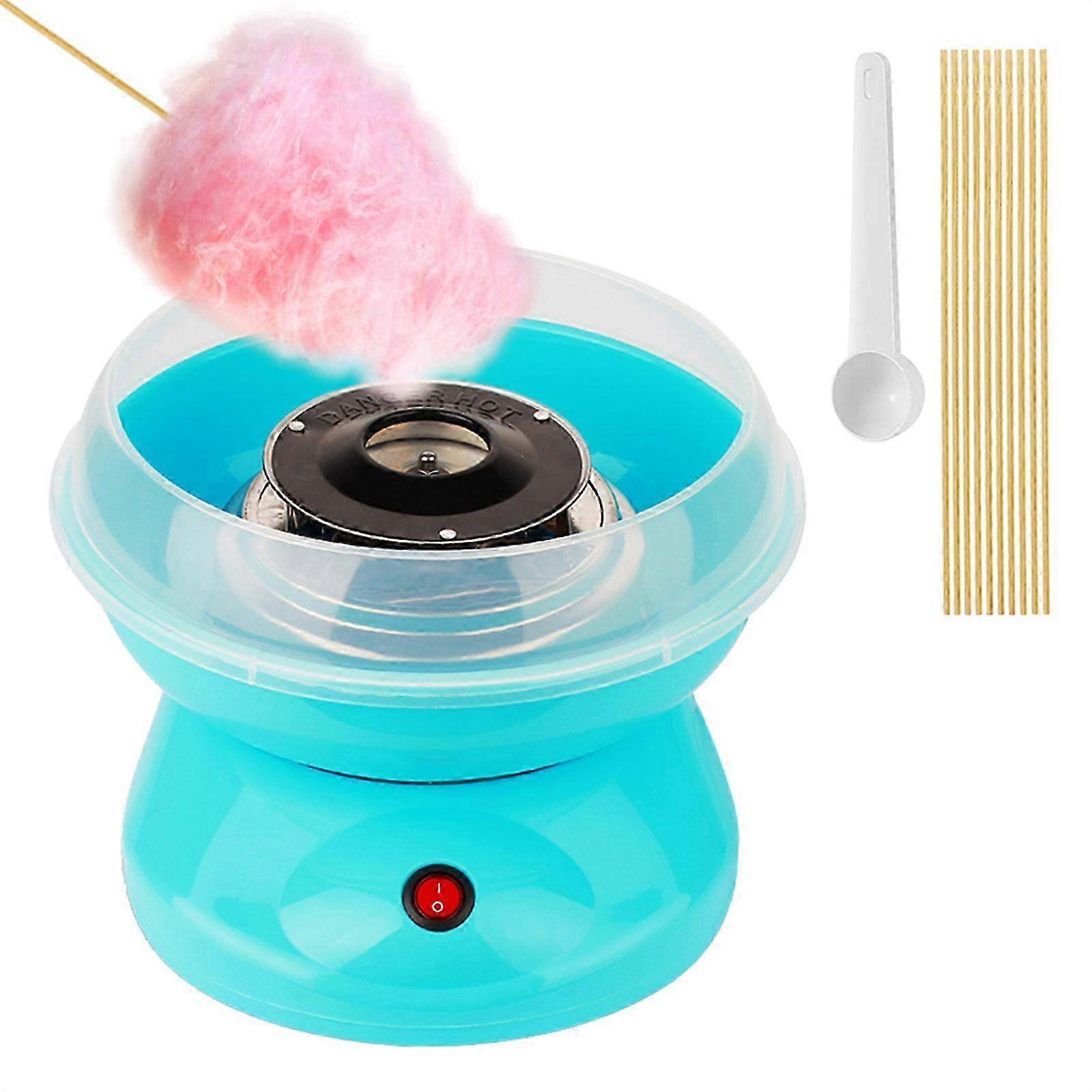 Home Cotton Candy Machine 450W Portable Floss Maker with Splash Prevention Bowl 10 Candy Sticks Sugar Scoop Easy Use