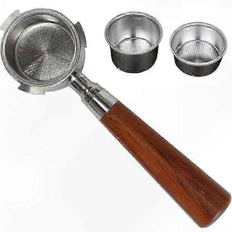 51mm Coffee Portafilter for Espresso Machines, Bottomless Design with 2pcs Coffee Powder Scoops