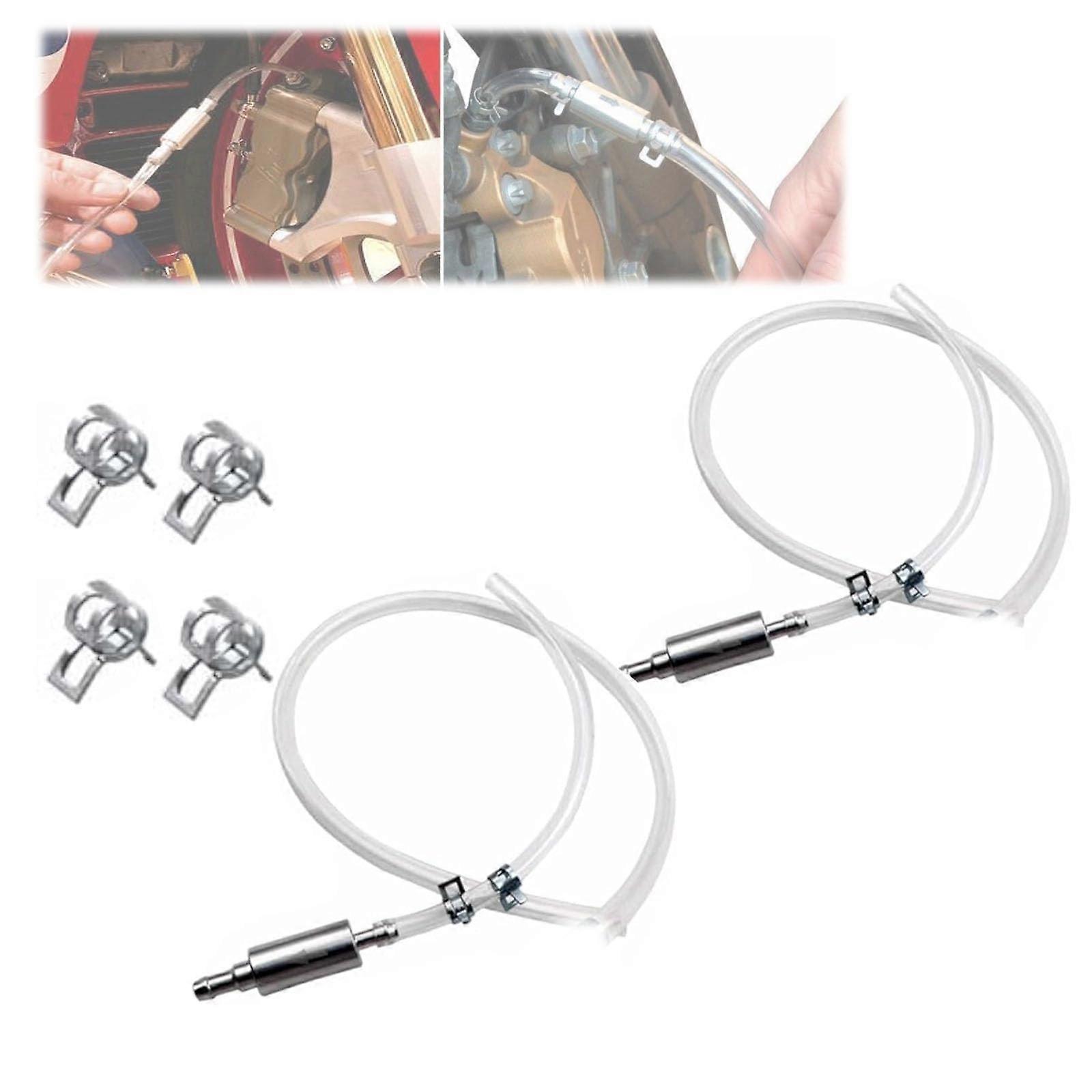 Brake Bleeder Hose One Way Check Valve Kit For Car Motorbike Bike Brake Fluid Replacement Kit Bleeder Tool Set Of 2