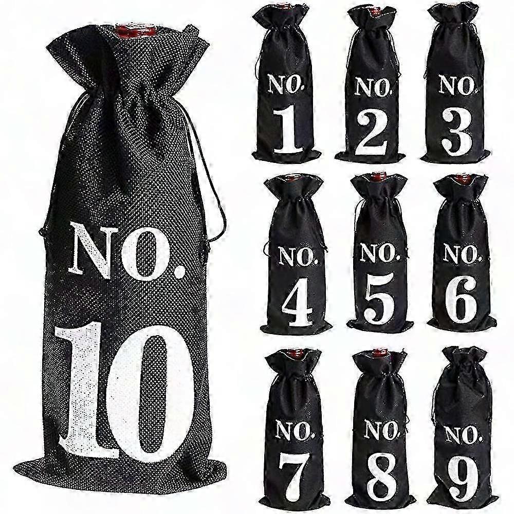 1 To 10 Burlap Wine Bags Blind Tasting Drawstring Drawstring Pocket Wine Bottle Sleeves