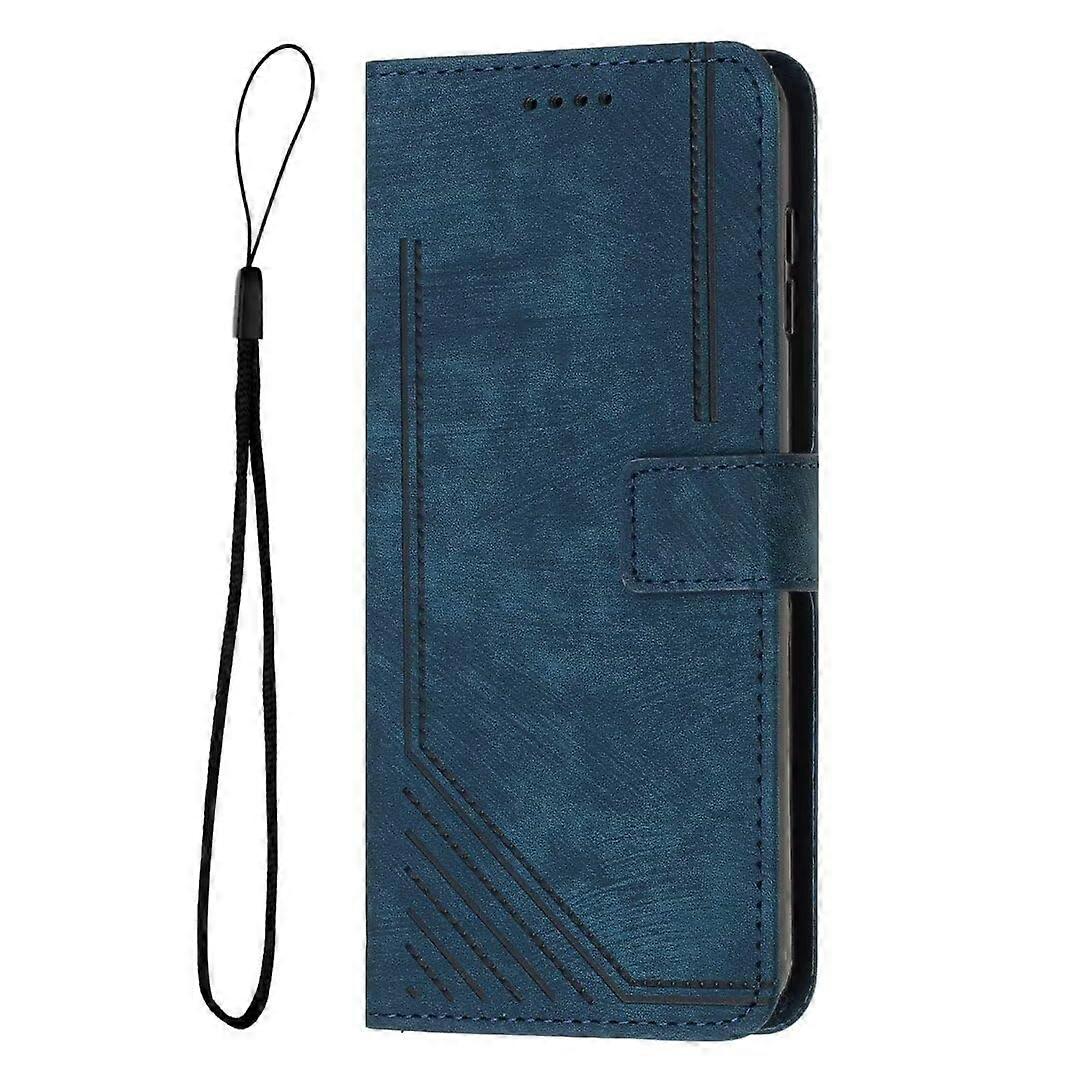 Mobile Phone Case for Samsung Galaxy A36 5G - Foldable Genuine Leather Flip Wallet Case with Magnet, Card Slot, RFID Protection, Blue