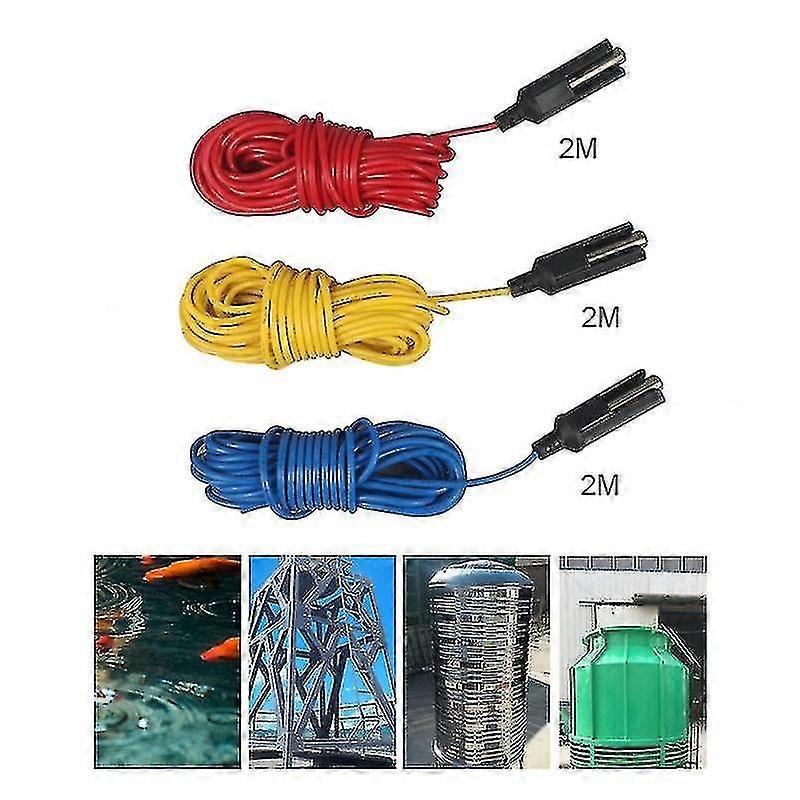 A stainless steel liquid level sensor controller and water level sensor for a water tank.