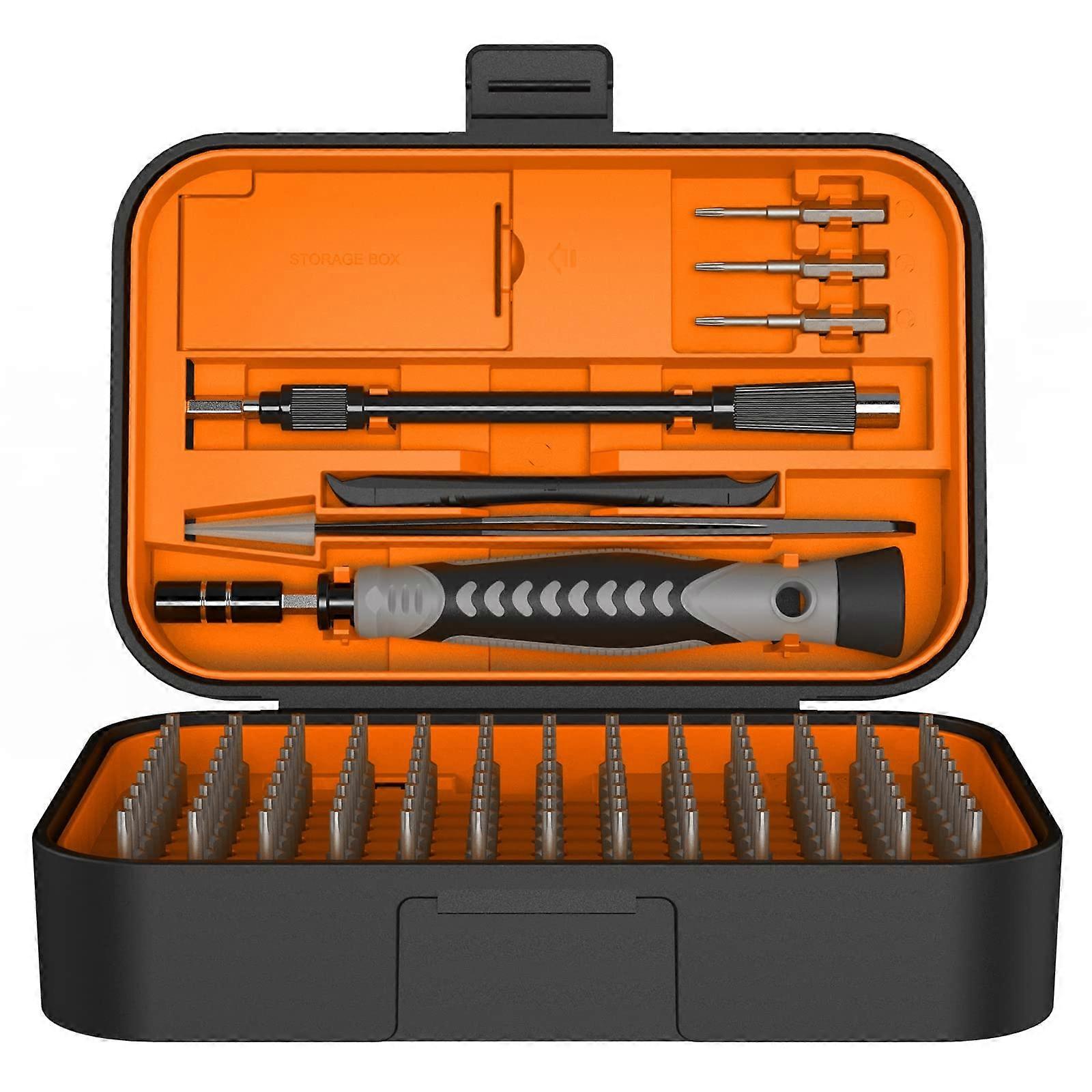 130 in 1 Precision Screwdriver Set Upgrade Version for Game Console Tablet PC MacBook Watches Orange