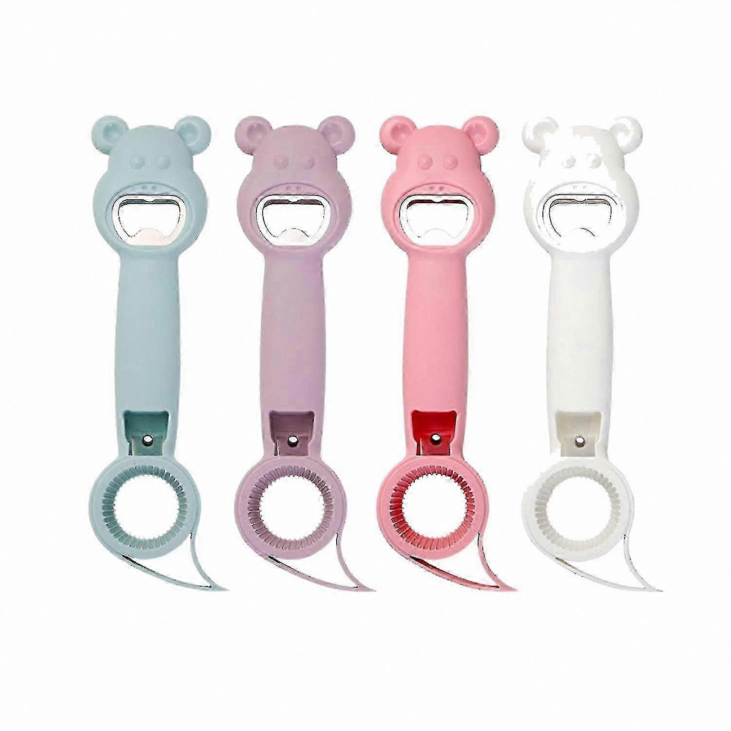 Multi-Function Bottle Opener Set, 4-Piece Tool for Beer and Soda Cans