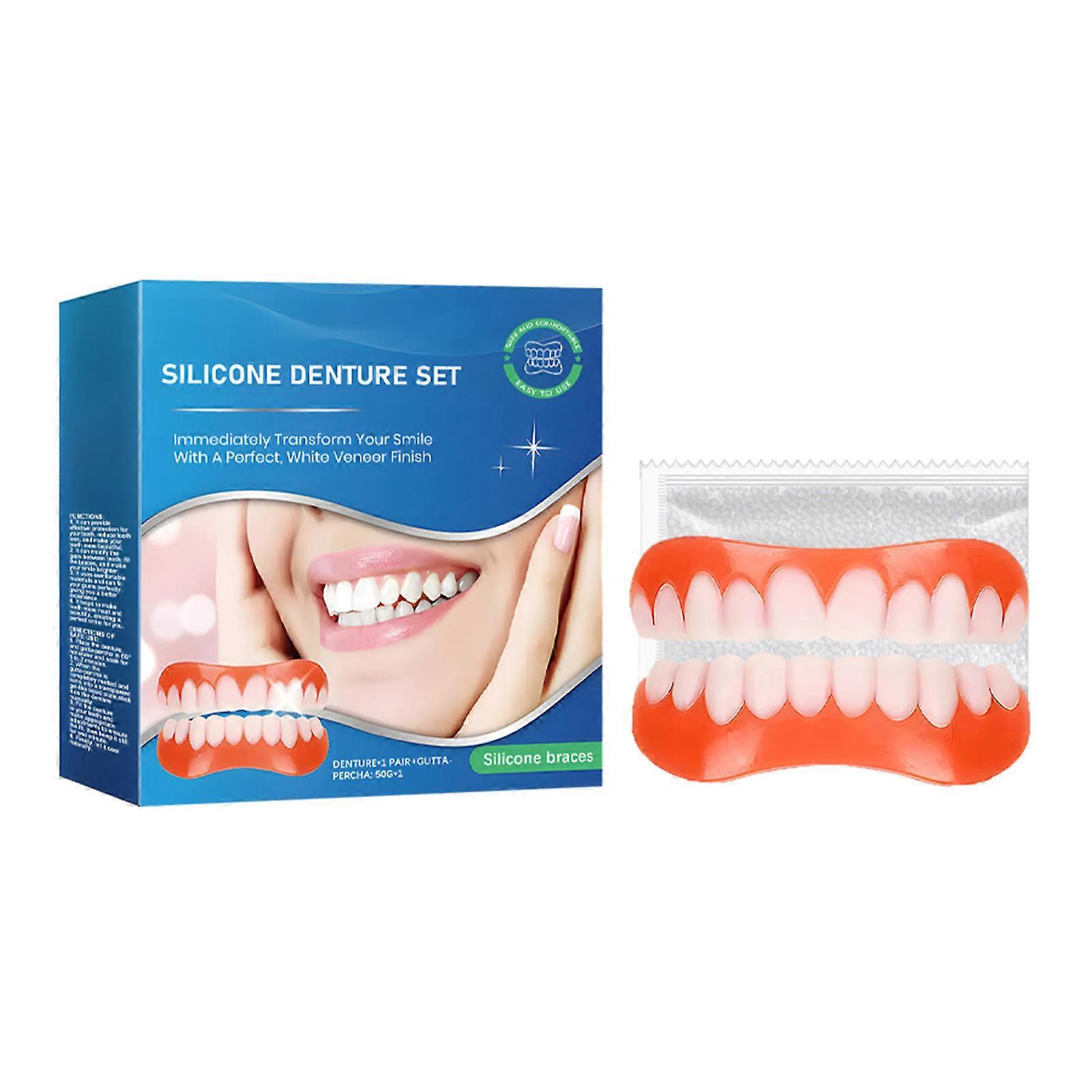 Soft Silicone Denture Set Comfort Fit Dentures Teeth Set