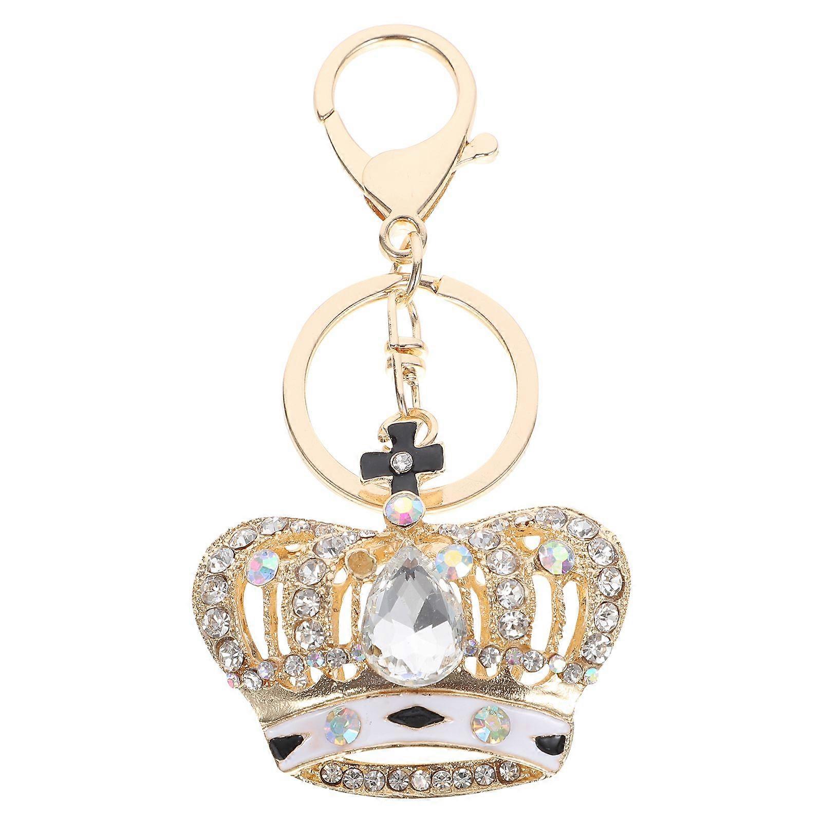 Sparkling Crystal Keychain Crown Shape Keychain Beautiful Key Ring Handbag Decoration