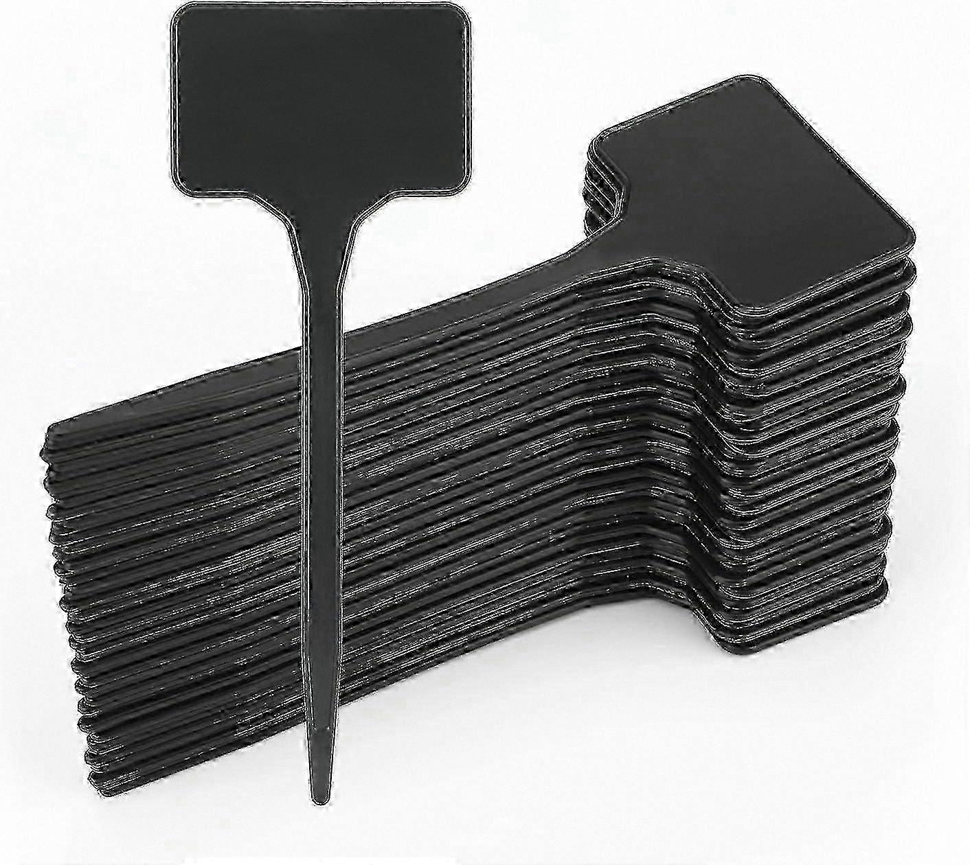 Durable Plastic Plant Markers - 50 Count Black Labels for Gardening