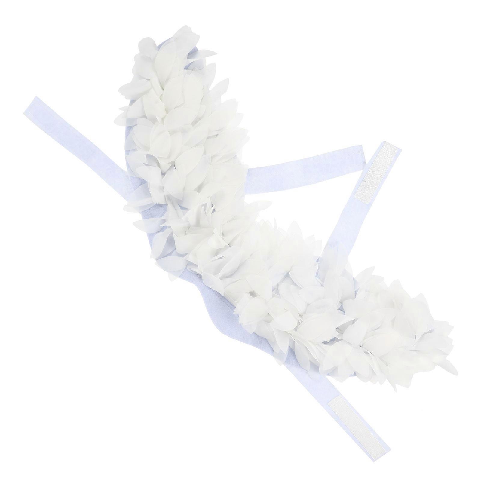 Pet Costume Wing Design Dog Apparel for Party Made of Felt Fabric White 1Pcs