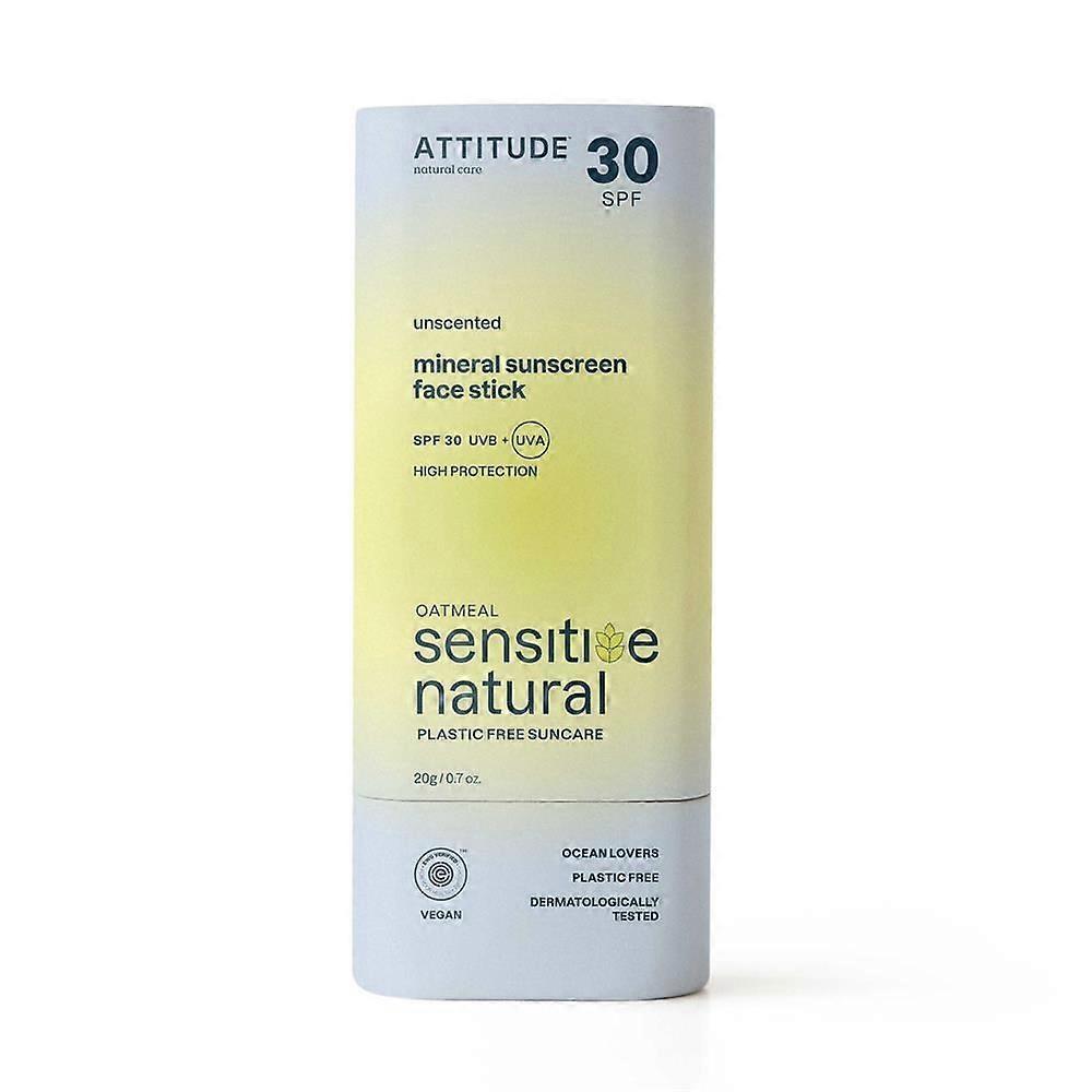 Attitude Oatmeal Sensitive Natural Sunscreen Face Stick 30 SPF 20g - 4 Pack