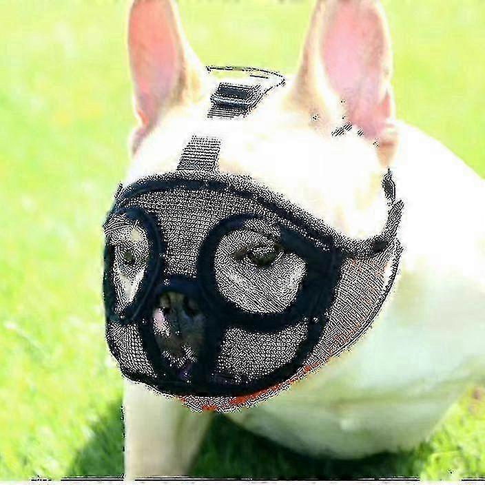 Dog Muzzle With Short Snout Adjustable Breathable Mesh Muzzle For E...