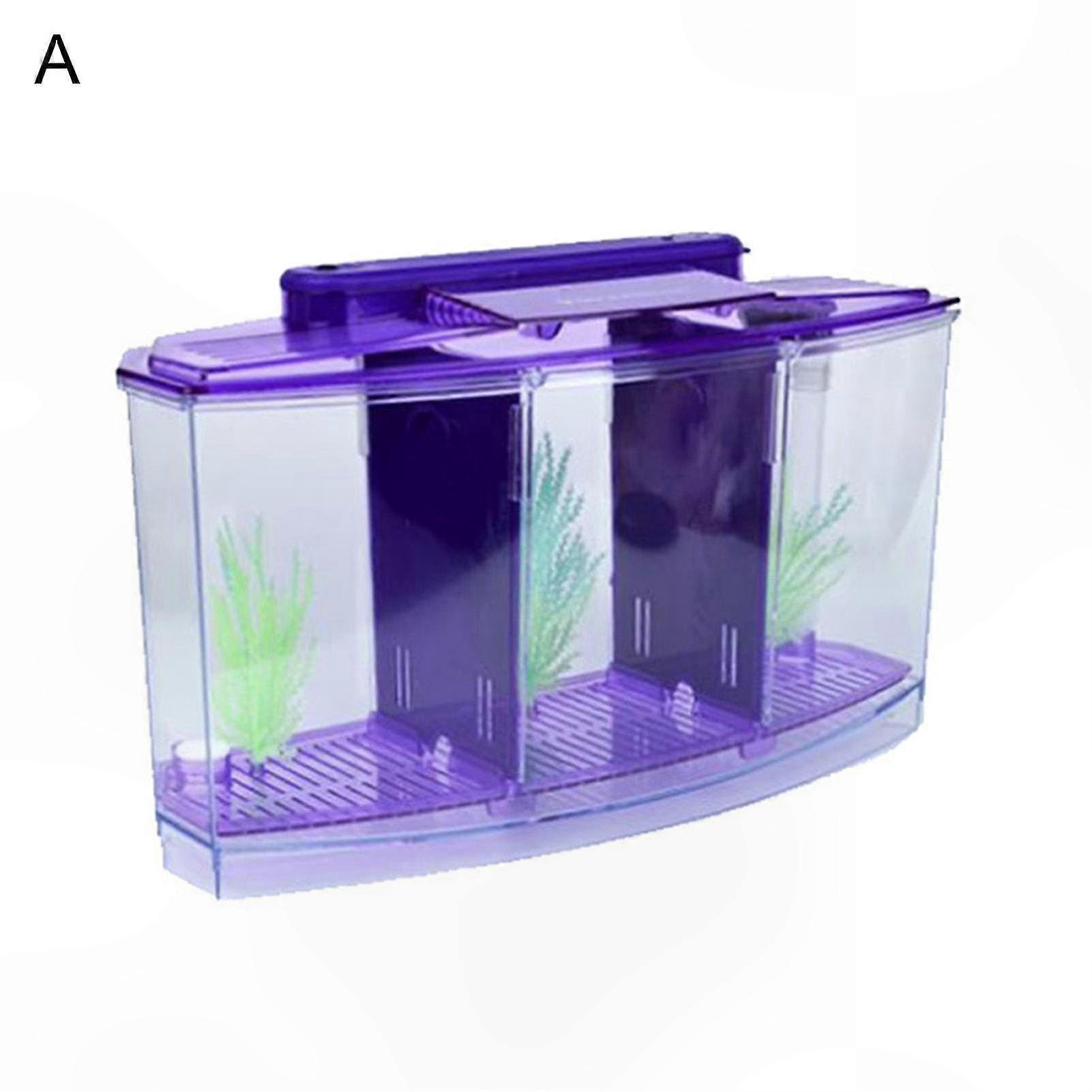 Acrylic Fish Tank with LED Light and Artificial Plant for Breeding
