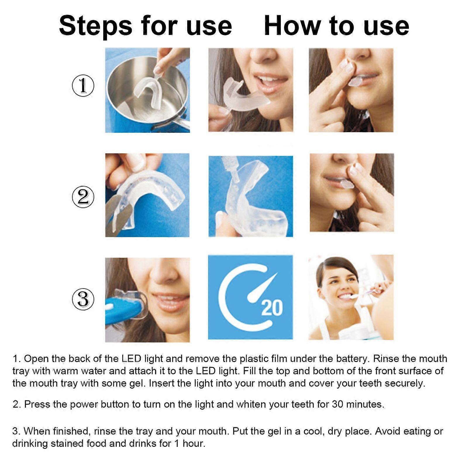 Teeth Whitening Kit Cold Light Teeth U Type Heads Whitener Teeth Cleaner