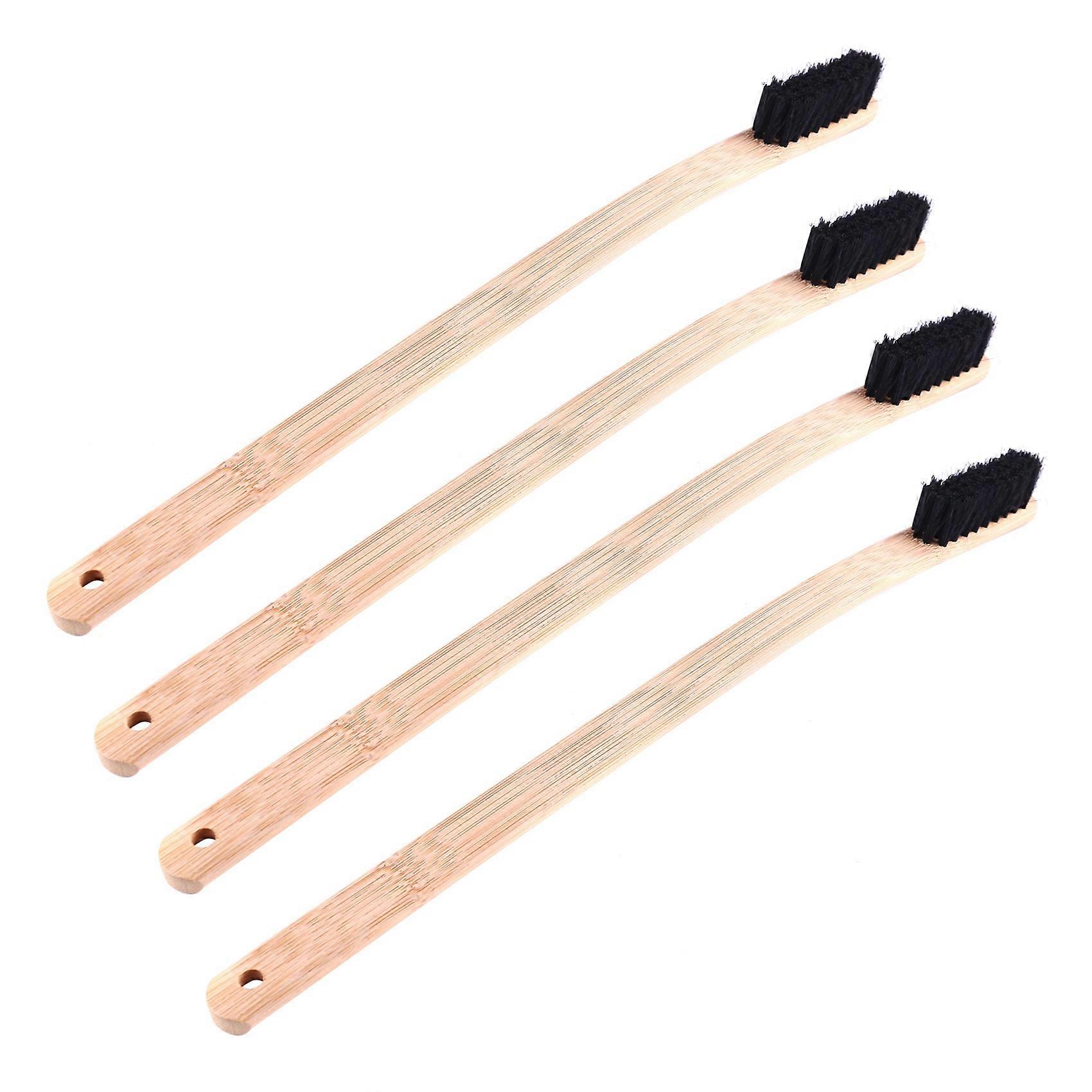4X Auto Engine Cleaning Brush Car Rim Wheel Tire Cleaning Multi-Function Bamboo Handle Mane Brushes