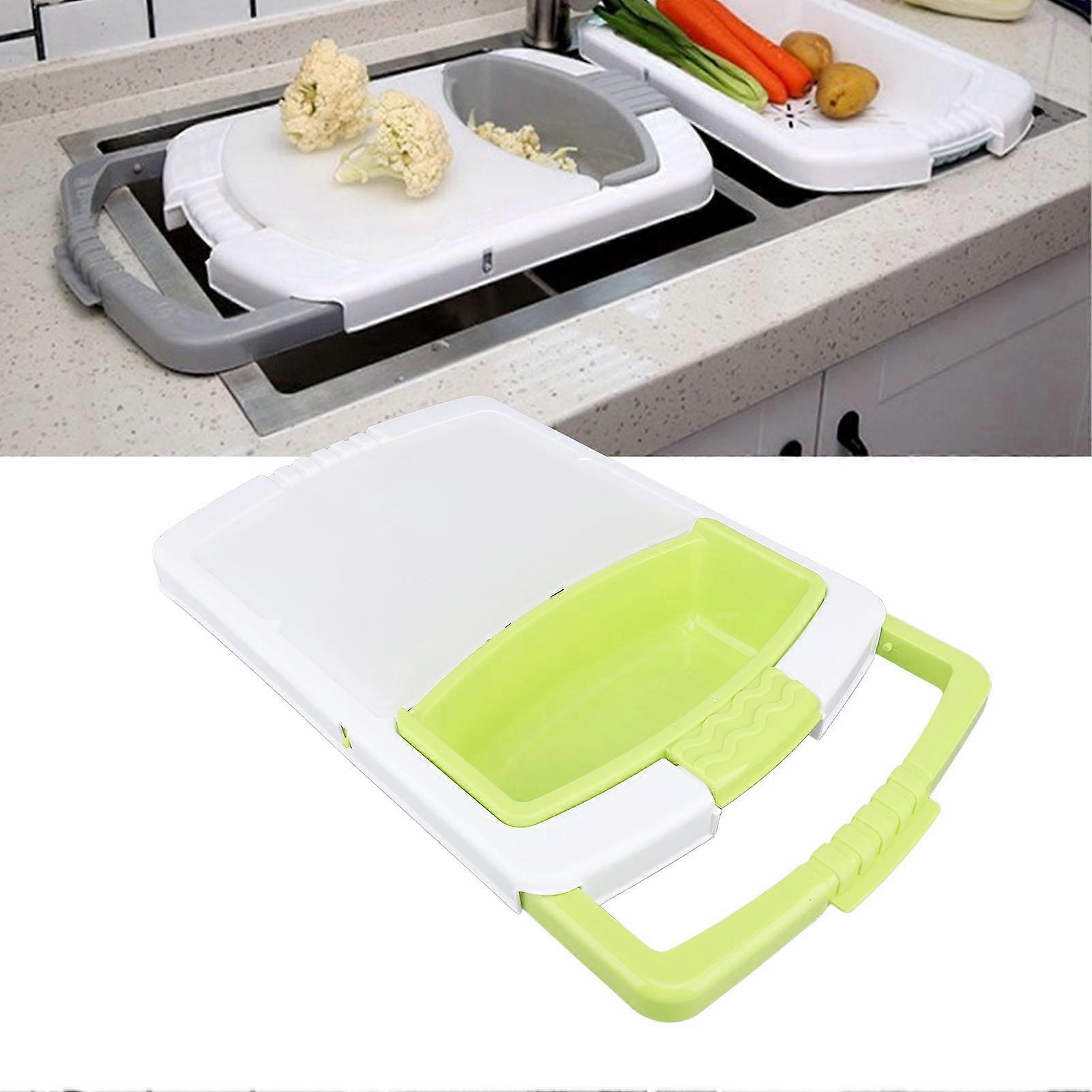 Planche à découper au-dessus de l’évier avec panier d’égouttage - Plastique PP, Style 1