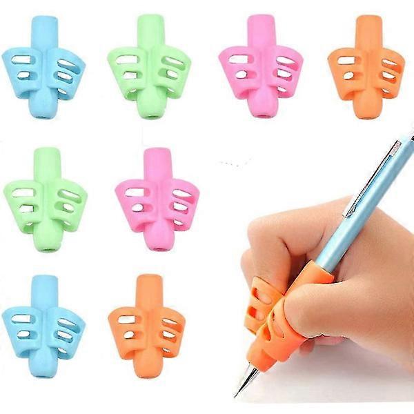 8 pcs poignées de stylo, aide à l’écriture, poignée de porte-stylo universelle, outil d’écriture manuscrite de poignée de doigt pour enfants