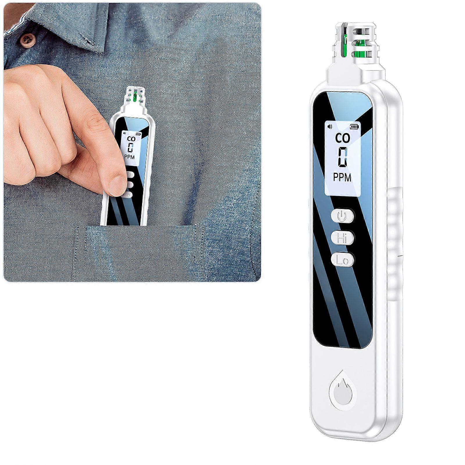 High Sensitivity Portable Gas Detector with LCD Backlit, White