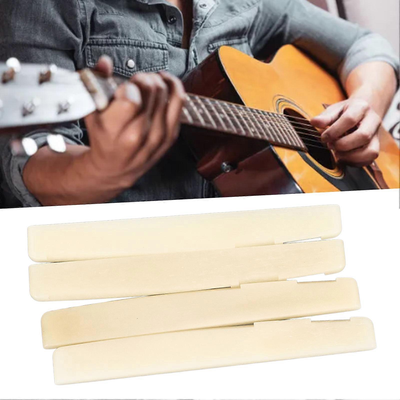 Bone Bridge Saddle Akustikgitarre Zubehör Set 4tlg Bull Bone