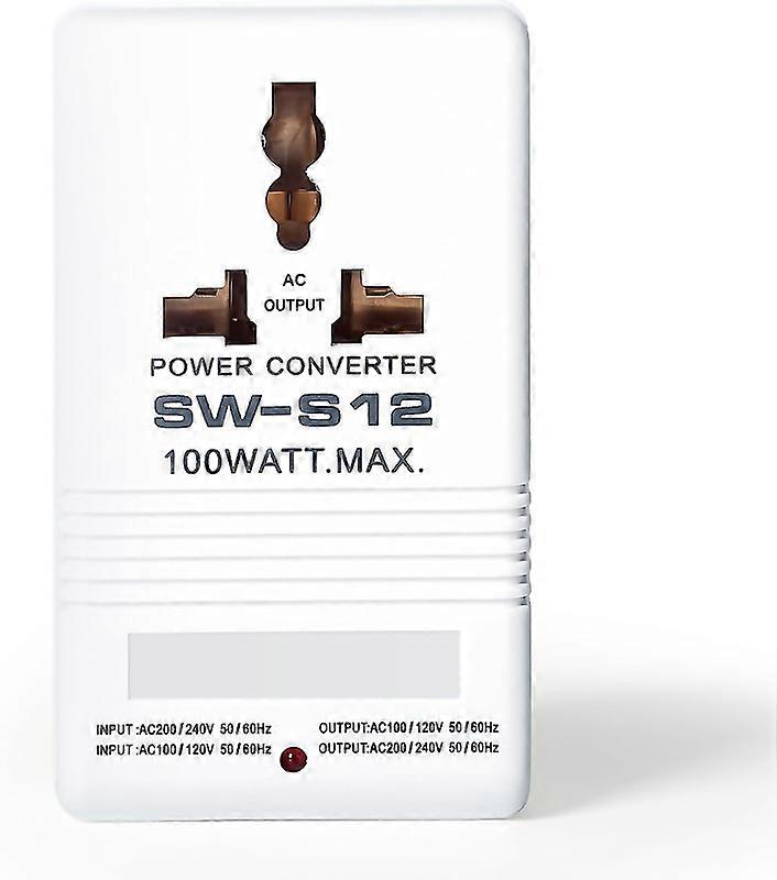 For 100w 110v120v To 220v240v Stepupdown Voltage Converter Transformer Travel Compact And White
