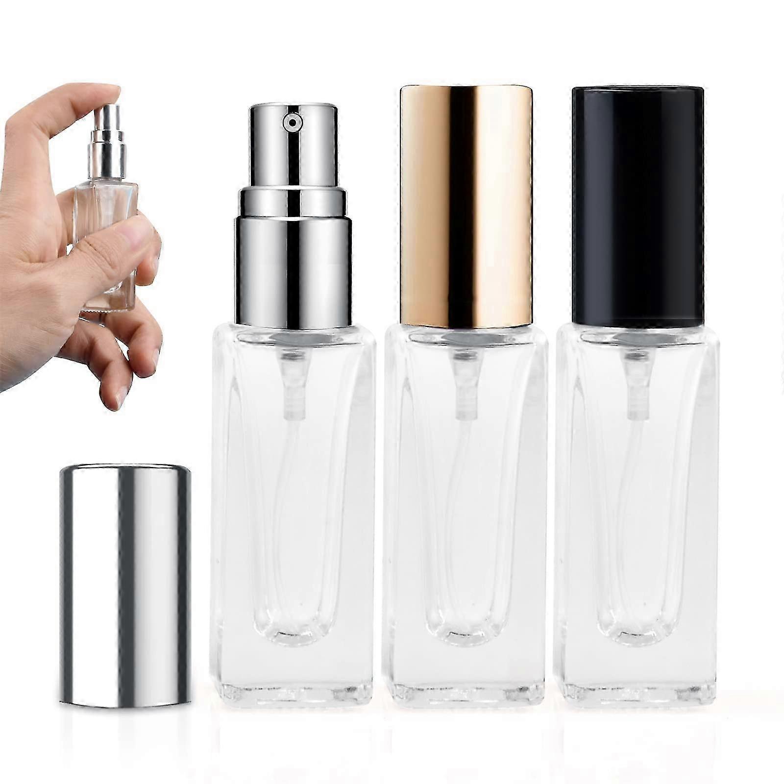 3 PCS Refillable Empty Travel Perfume Atomiser, Transparent Mini Glass Perfume Aftershave Refill Bottles 6ml, Small and Fine Mist