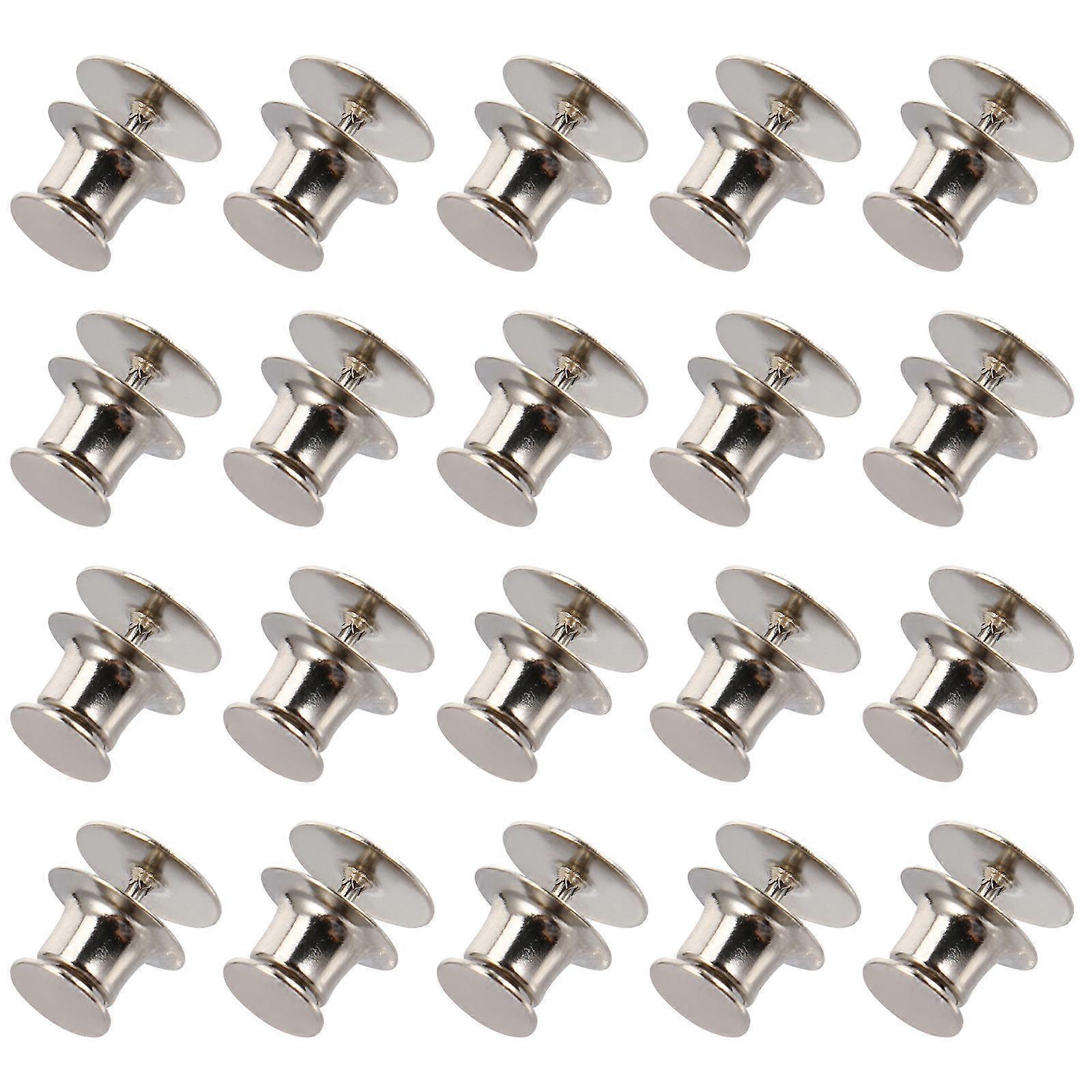 Flat Fastener Clutch Tie Tacks for Decorating 50Sets with Silver Copper Pin Back