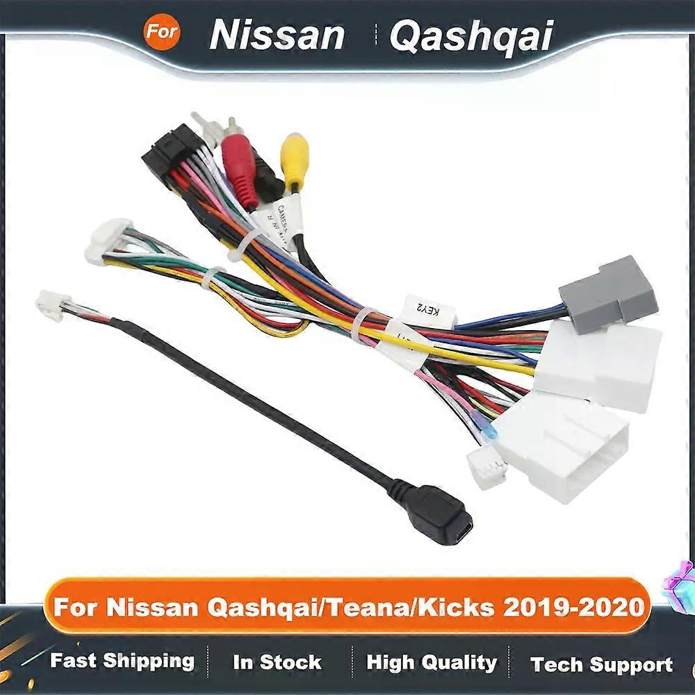 16 Pin Power Cable With Car Radio 2 Din Canbus Box Decoder For Nissan Qashqai/Teana/Kicks 2019-2020 Support 360 Camera Function