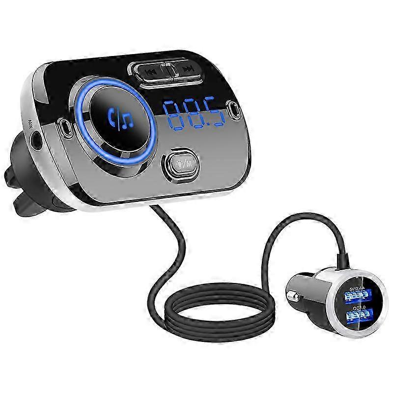 2025 Wireless Bluetooth Car FM Transmitter Kit 2 USB Charger MP3 Player
