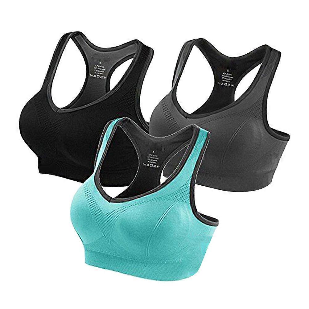 Sports Bra Women for Exercise with Padded Seamless Design 3Pcs Set