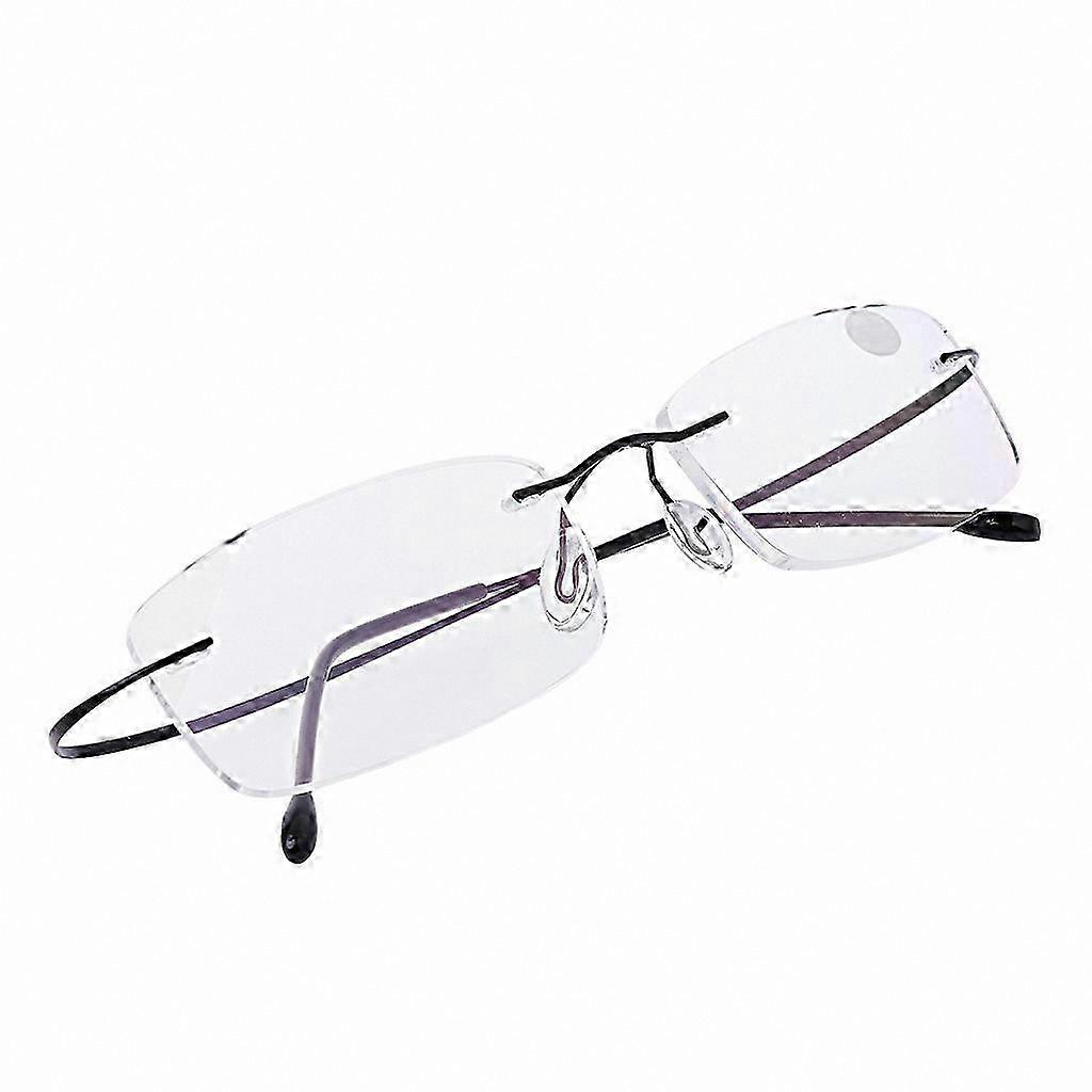 Unisex Rimless Reading Glasses with Titanium Frame +1.0 to +3.5 Diopter Lightweight Compact Design for Comfortable Use