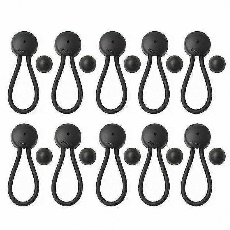 Heavy-Duty Elastic Shock Cords with Fasteners for Secure Tie-Downs, 10-Pack, Ideal for Boats and Automotive Use