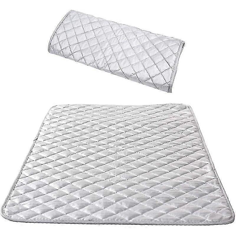 Insulated Ironing Pad Steam Ironing Blanket Cotton Portable Tabletop Ironing Mat for Washer Dryer Traveling Home Silver 45 X 85 cm1 pcs