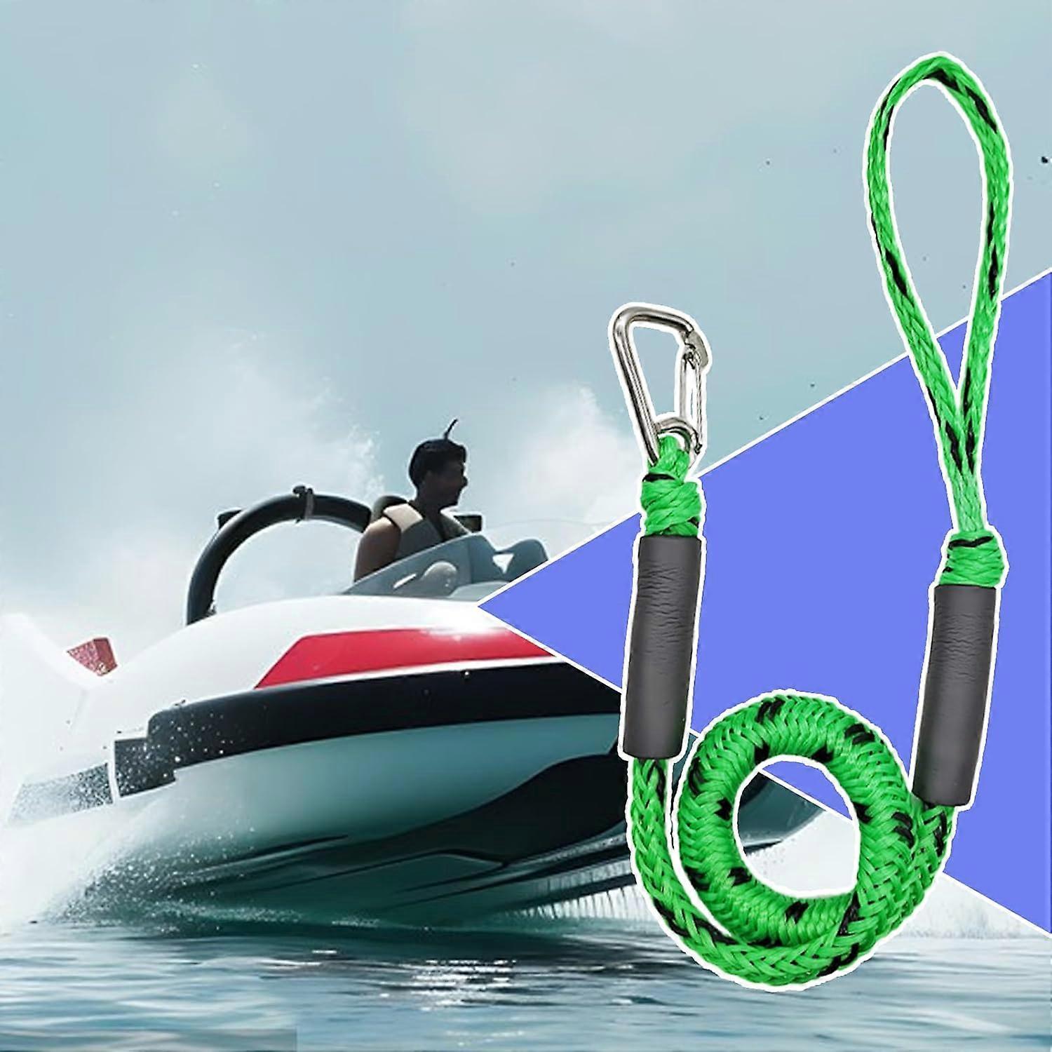 Boat Docking Lines With Loop, Dock Lines With Clip, Marine Kayak Anchoring For Pontoon, Canoe, Motorboats, Green