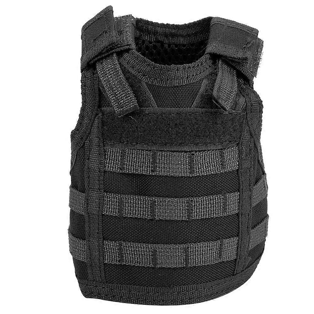 Beer Vest Military Mini Miniature Beverage Bottle Can Holder with Adjustable Straps(black)