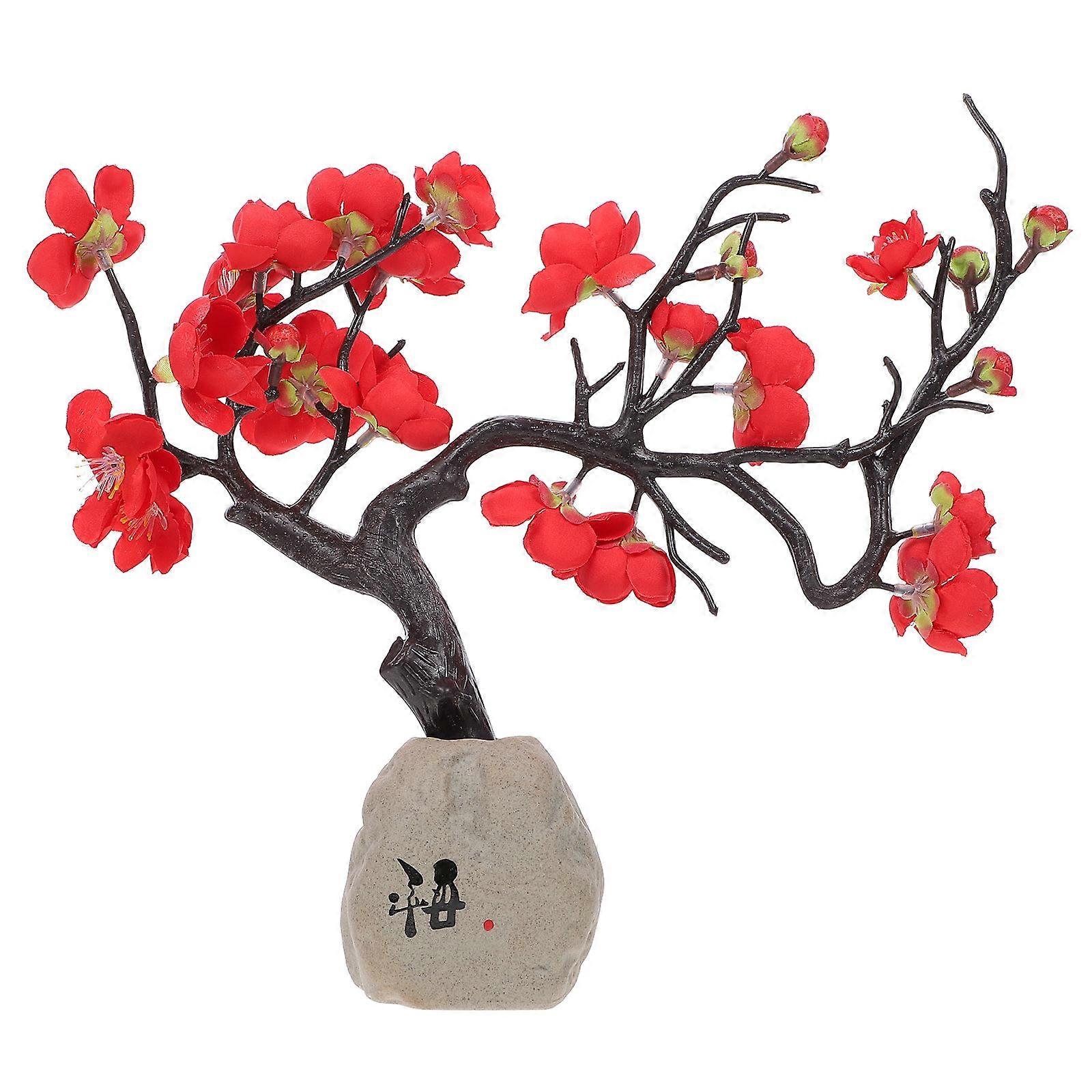 Artificial Plum Blossom Ornament for Decor with Ceramic and Resin