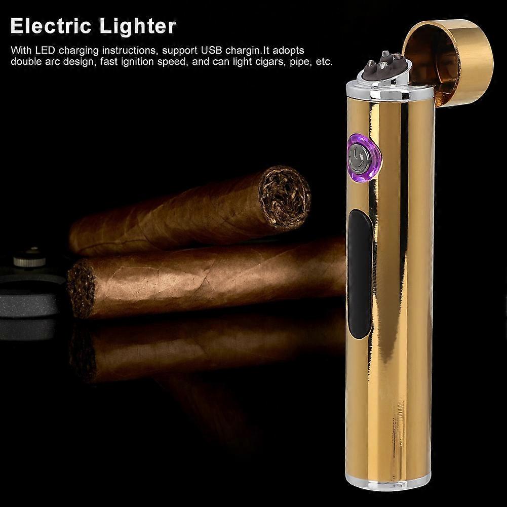 Mini USB Electric Arc LED Flameless Lighter Gold Ice 88x17mm