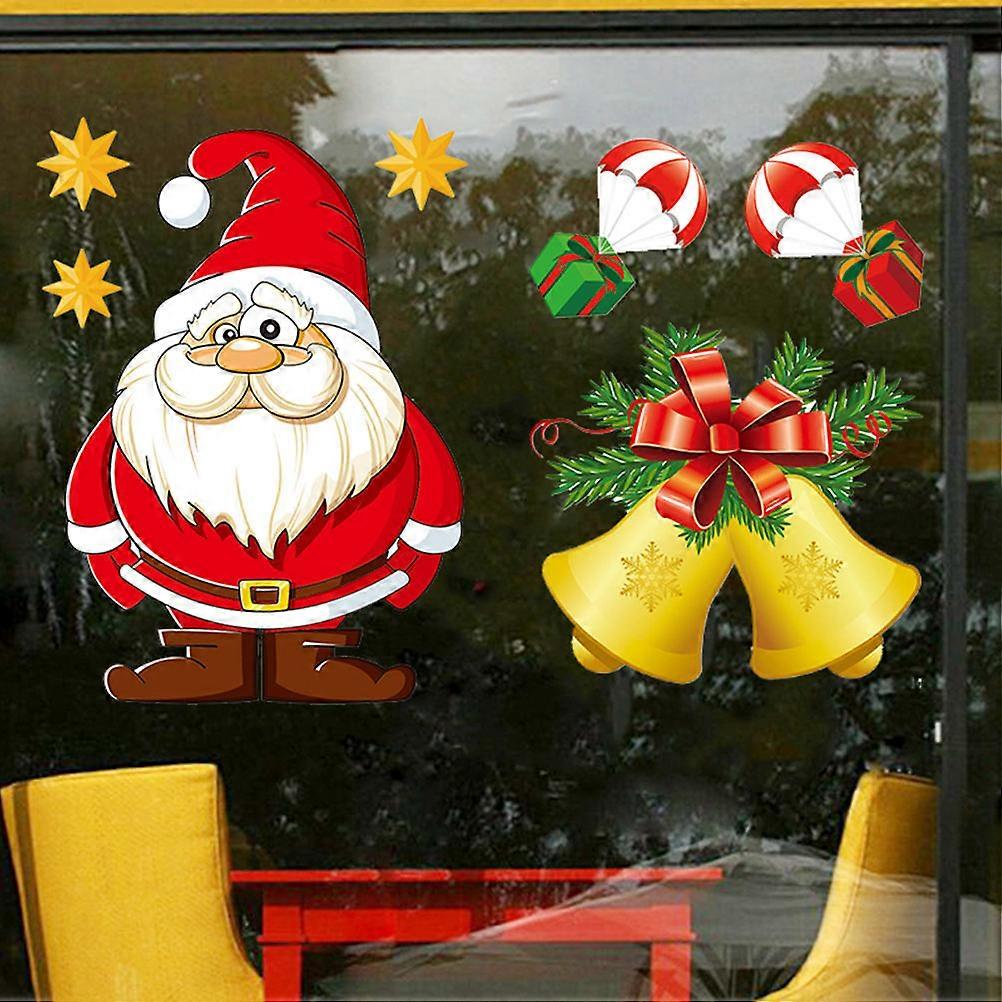 PVC Static Stickers 6 Sheets Christmas Decorations Rectangular Assorted ...