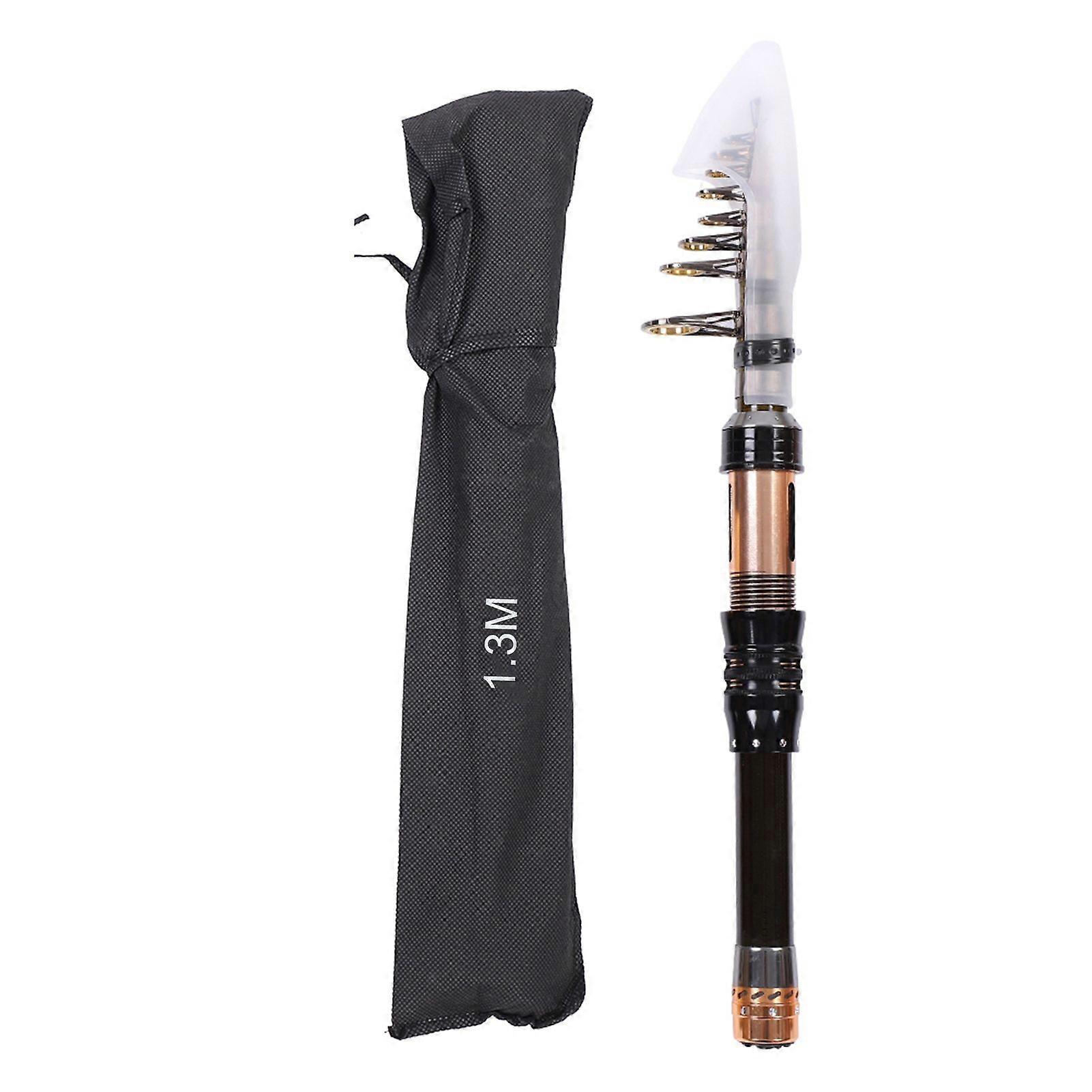 Protable Super Hard Carbon Fishing Rod Ultrashort Section Mini Telescopic Sea Pole 1.3M