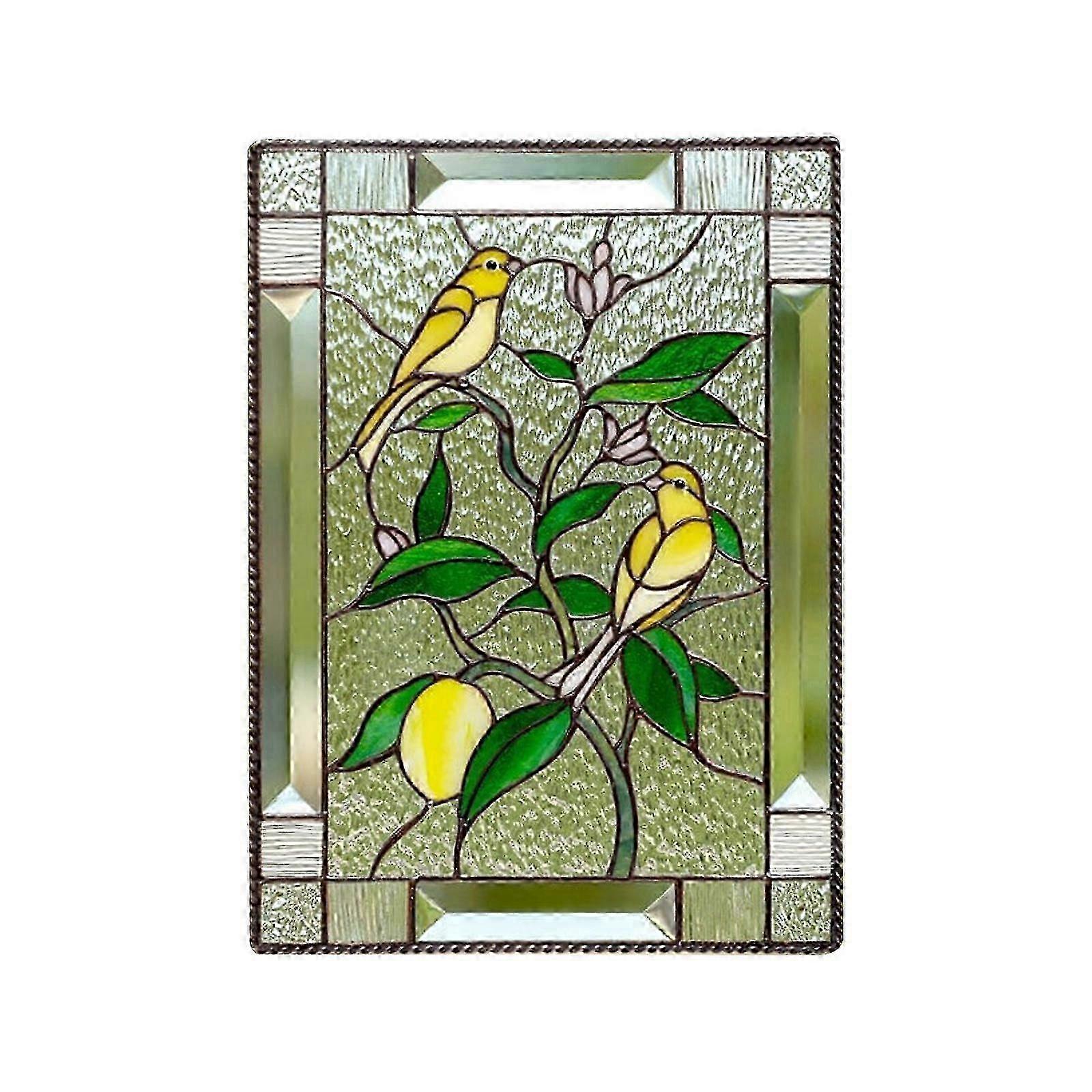 Pattern Stained Glass Rectangle Window Hangings Panel Suncatcher Home Decor