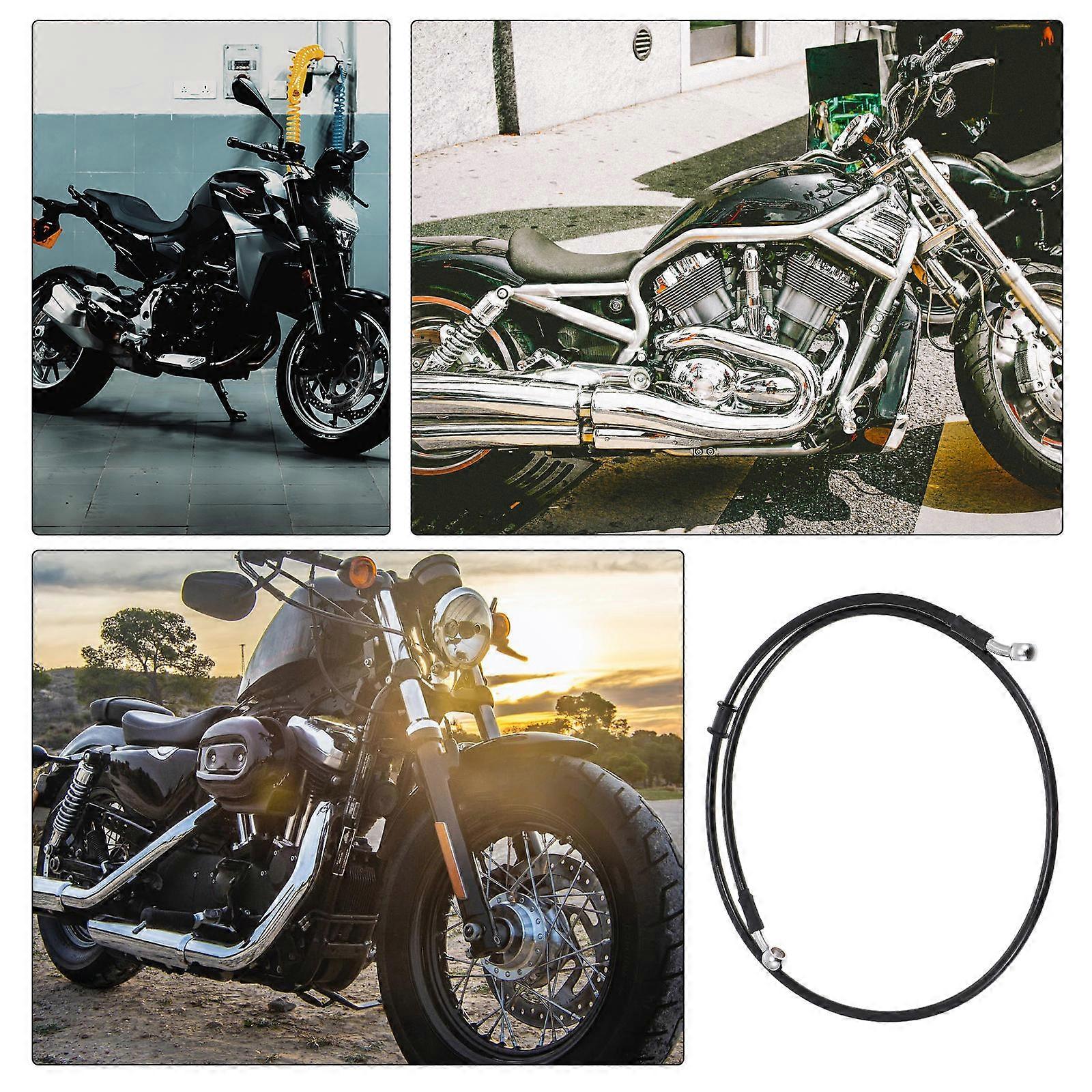 Brake Hose Motorcycle Motorcycle Brake Hose Black Nylon and Iron Material Braking 1Set