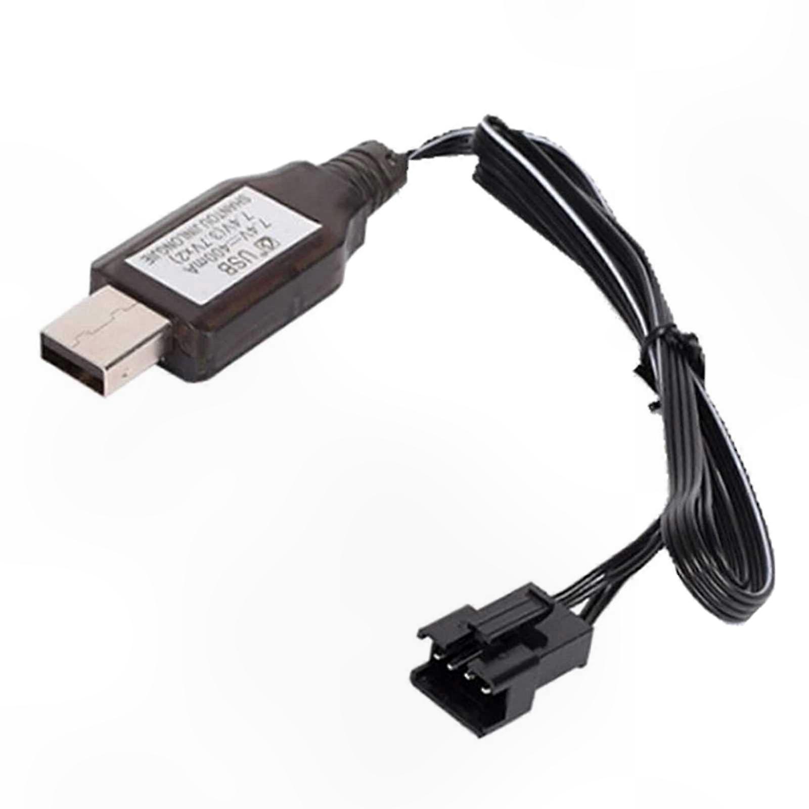 USB Rechargeable Li-ion Battery Charger for RC Toys Remote Control Devices with Reverse Charging Function Portable 7.4V 400mA Adapter Cord