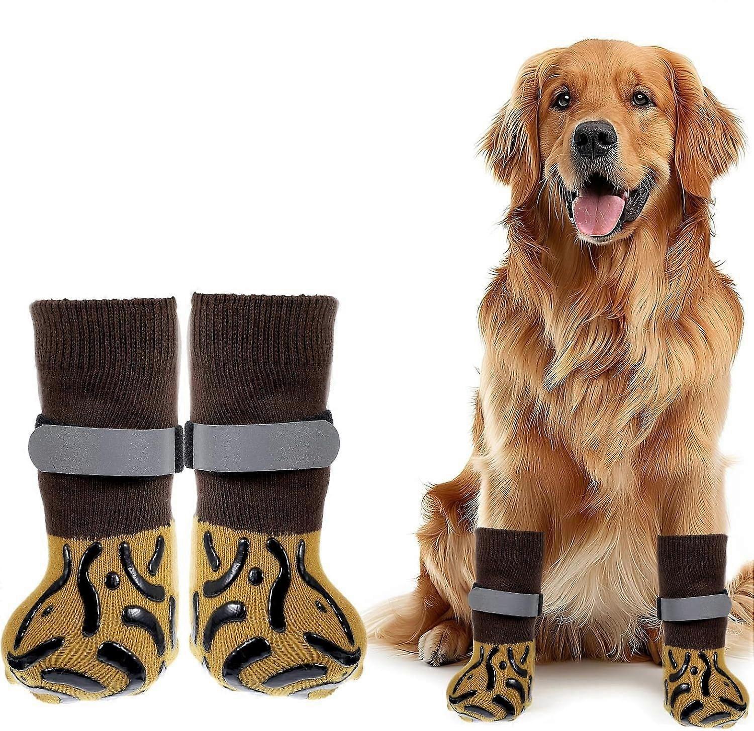 Dog Socks to Prevent Licking Paws, Dog Socks for Hot Pavement, Double Side Non Slip Pattern Dogs Sock, Dogs Booties for Hardwood Floors Anti Slip