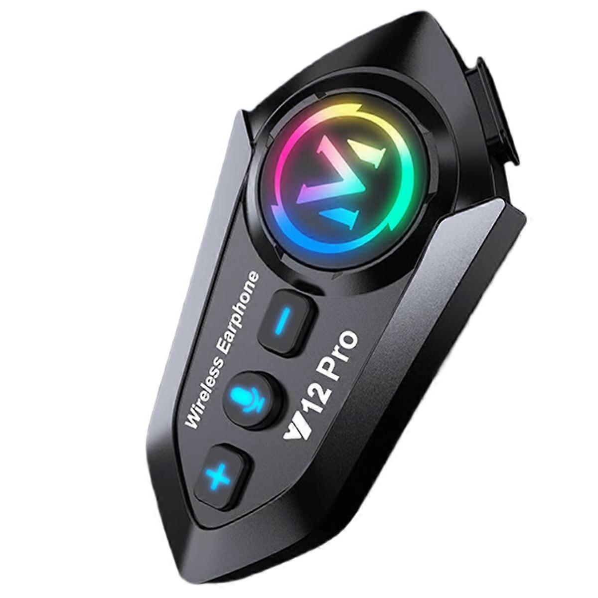Motorcycle Helmet Bluetooth Headset 2 Rider 500m Intercom Waterproof Noise Cancellation AI Voice Ri