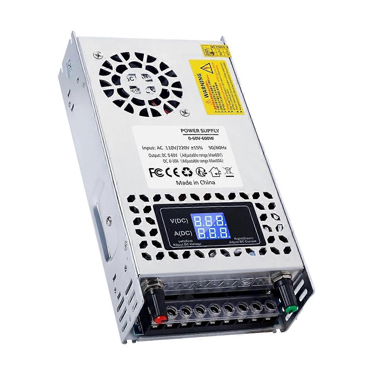 60V Adjustable Dc Power Supply 600W,Switching Power Supply AC 110V/220V to DC 0-60V DC Converter for
