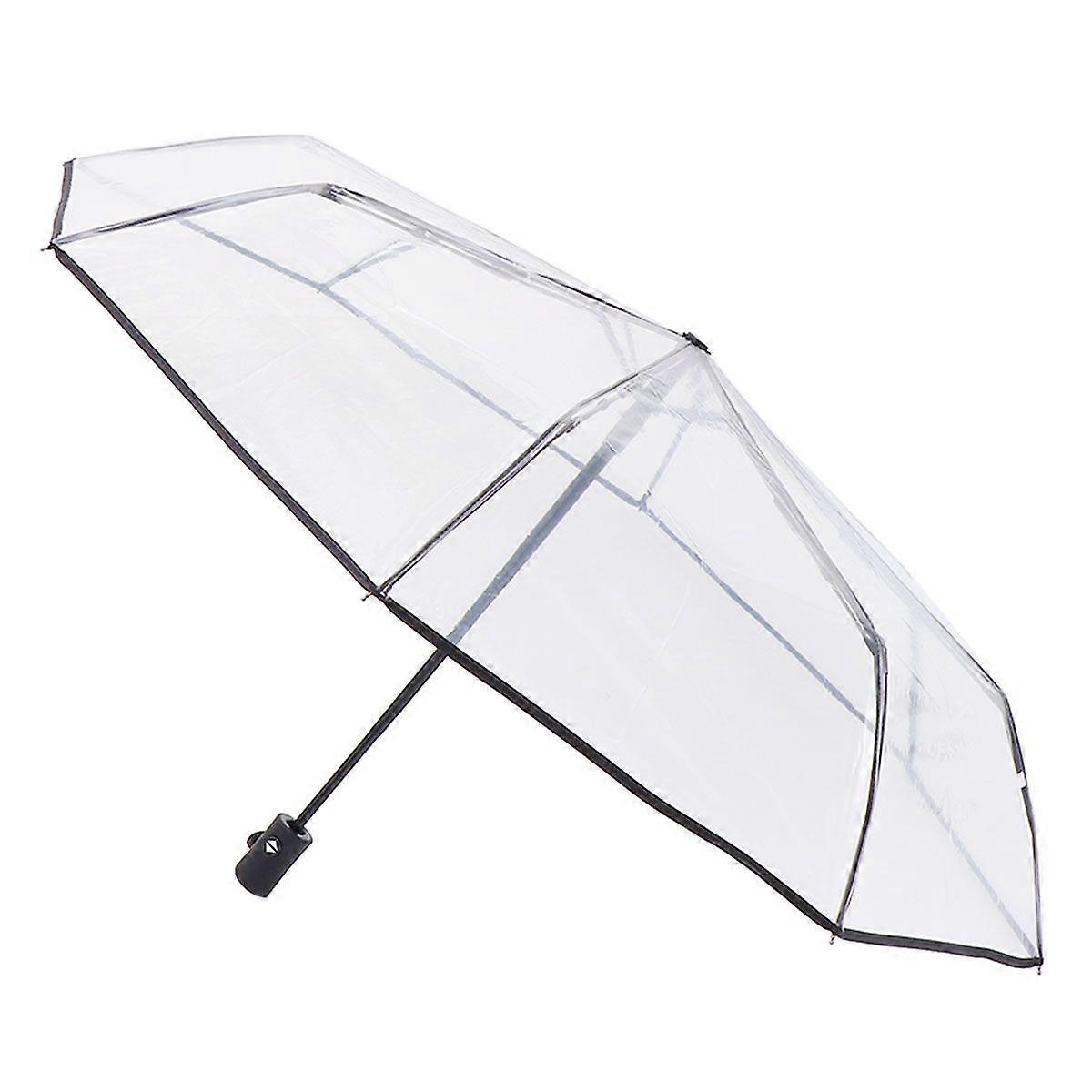 1pc Fully Automatic Triple Folding Transparent Umbrella Outdoor Umbrella