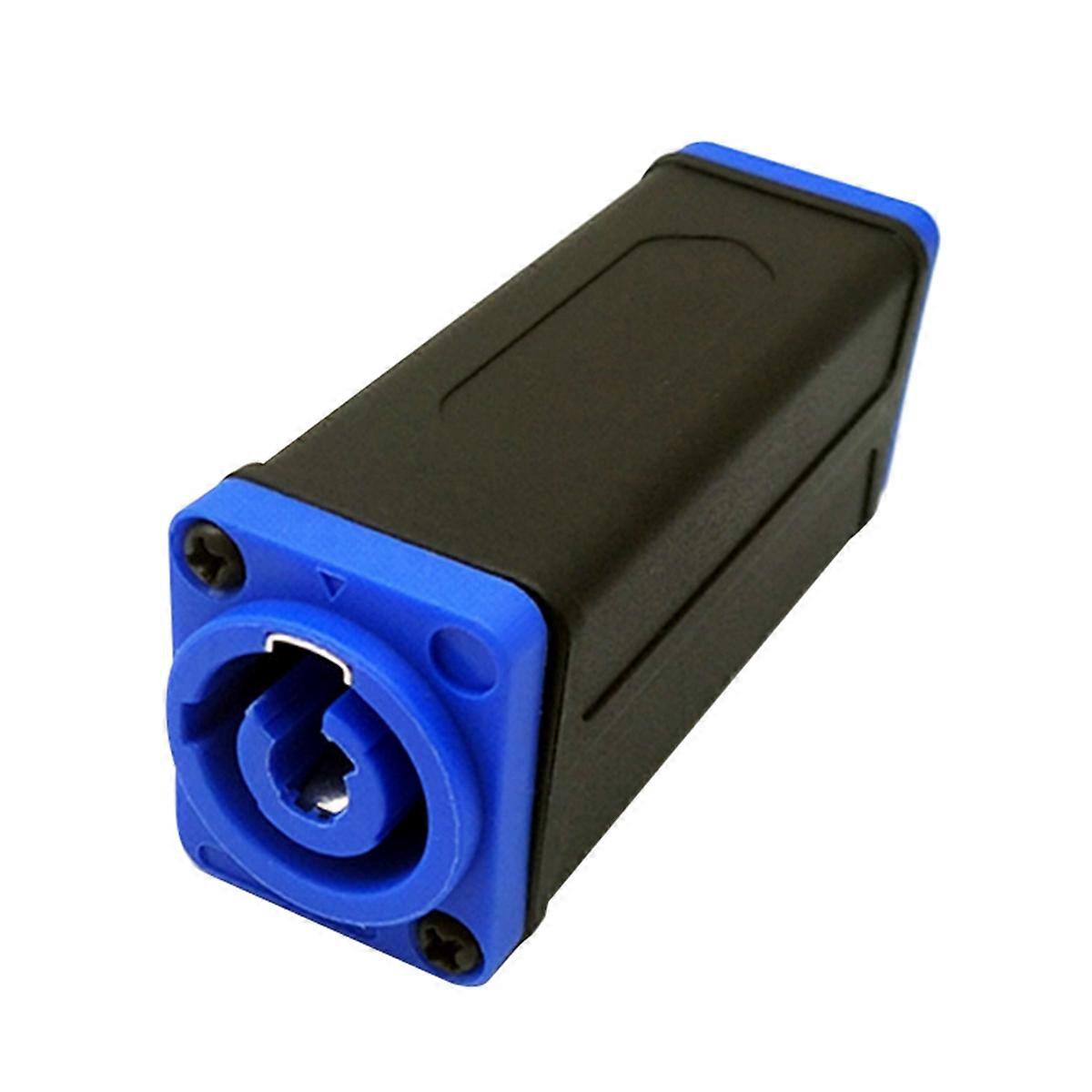 LED PowerCon AC Coupler Adapter Extender Connector Blue to Blue