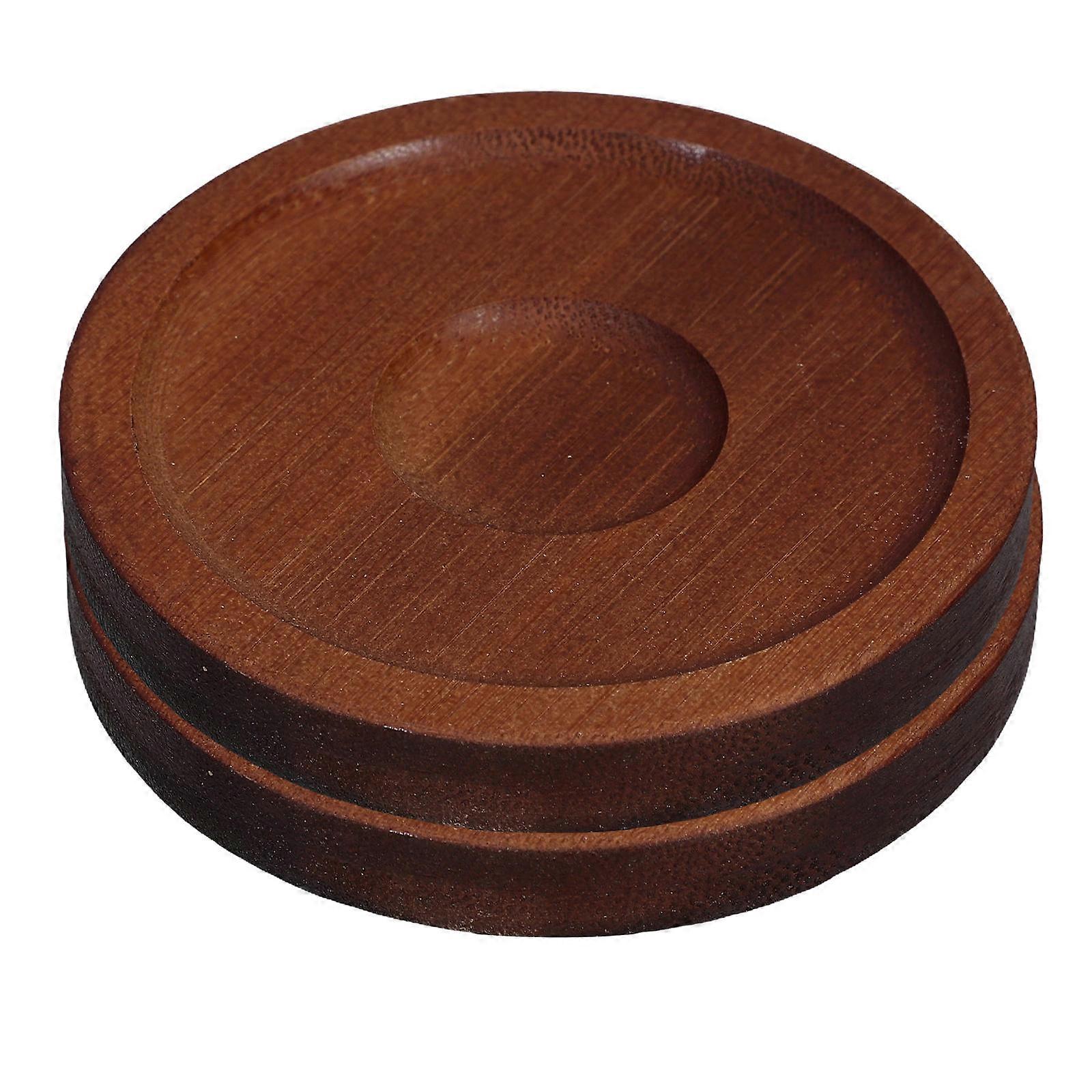 10Pcs Whiskey Glasses Pad Wood Coaster with Rotary Function for Home